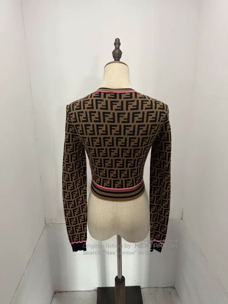 Fendi Fendi Monogrammed Embroidered Logo Knit Long Sleeve Size XXS / US 00 / IT 34 - 2 Thumbnail