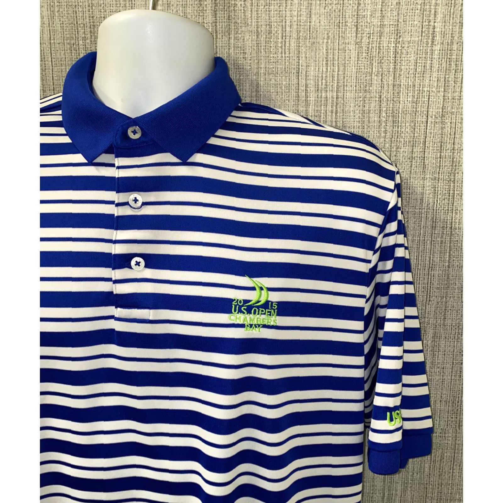 Ralph Lauren Polo Golf Ralph Lauren Mens Blue/White Striped Golf Polo Shirt L Size US L / EU 52-54 / 3 - 2 Thumbnail