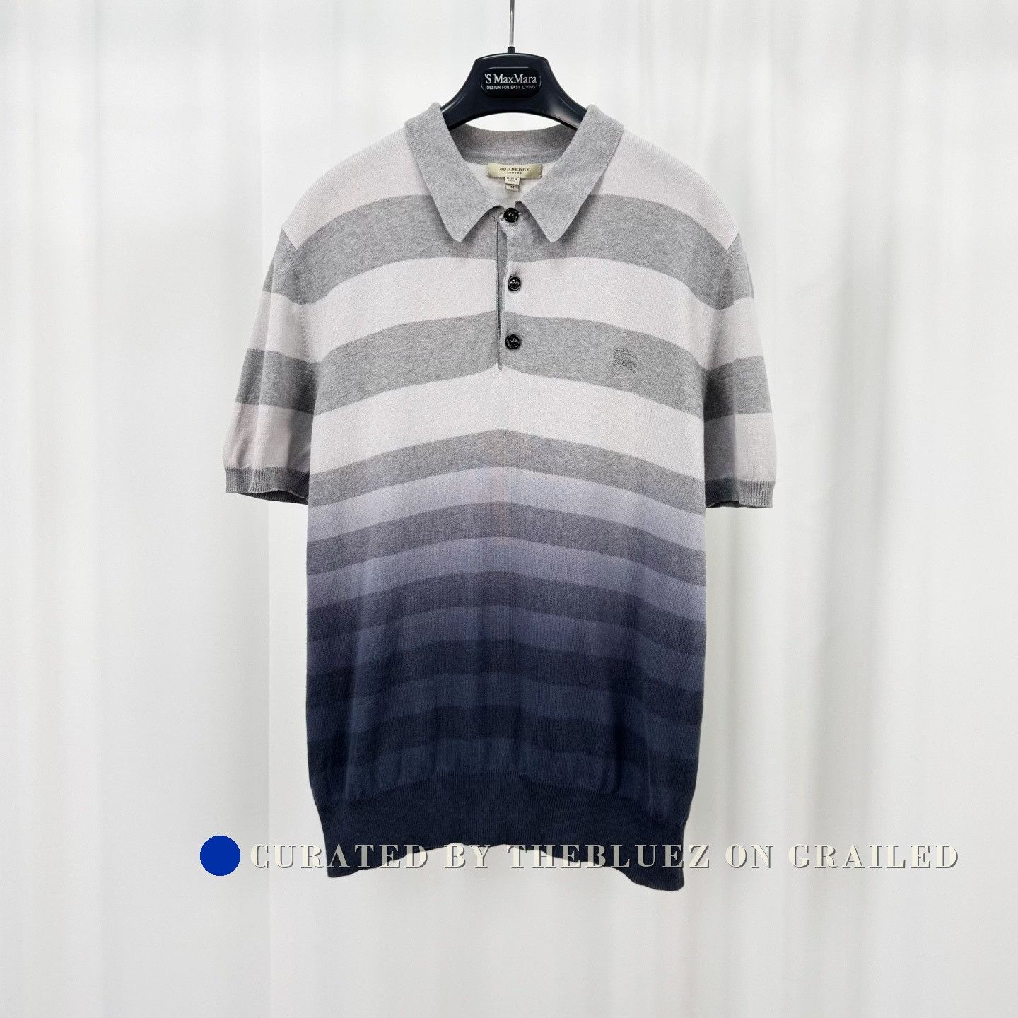 Burberry Burberry Embroidered Knight Gradient Knit Polo Size US M / EU 48-50 / 2 - 1 Thumbnail