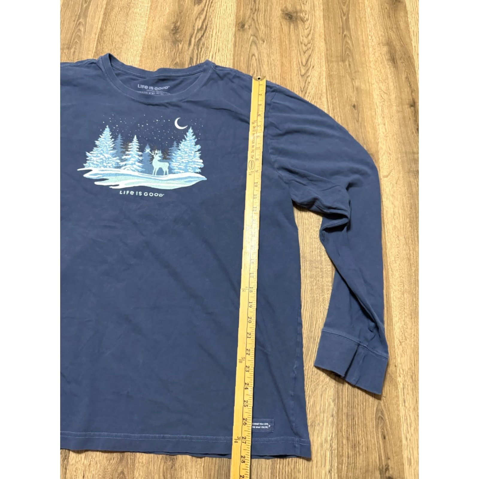 Life is Good VINTAGE Life is Good Shirt Mens XXL Blue White Green Pine Trees Deer Long Sleeve Size US XXL / EU 58 / 5 - 7 Thumbnail