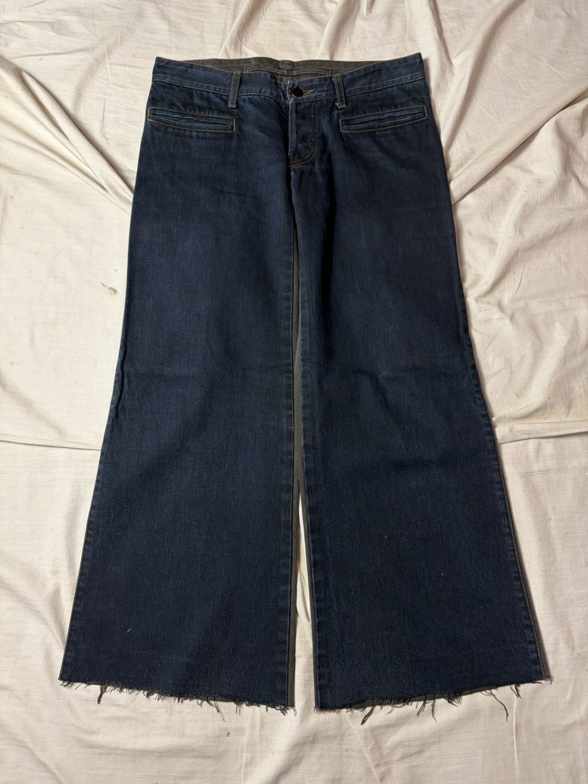 Maison MIHARA YASUHIRO MMY cut & sew hybrid black/blue cropped Japanese jeans Size US 32 / EU 48 - 2 Thumbnail