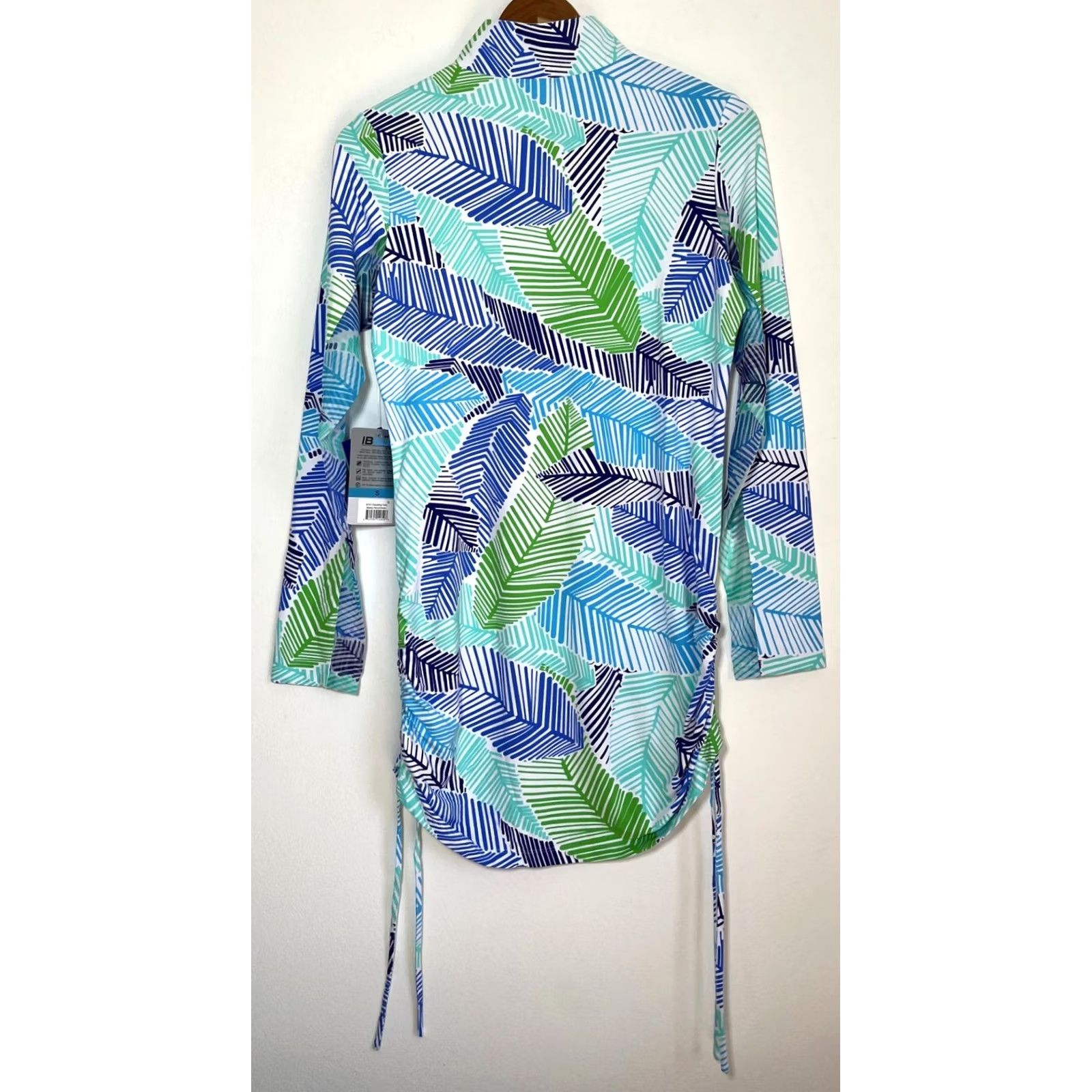 Vintage NWT Ibkul Drawstring Tunic Marley Navy/Green Womens Sports SB Size S Tunic Size ONE SIZE - 2 Thumbnail