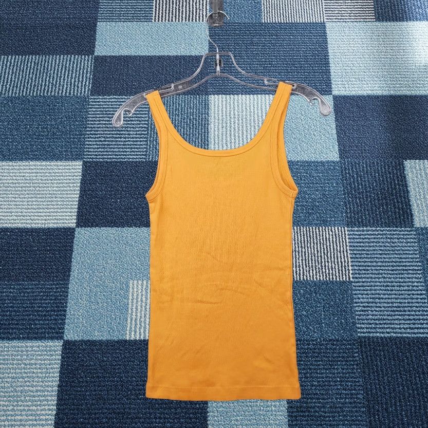 Banana Republic Banana Republic Tank Top Womens XS Orange Camisole Ruffled Sleeveless Stretch Zip Collarless Scoop Neck Casual Tank 90s Womens Size XS / US 0-2 / IT 36-38 - 1 Thumbnail