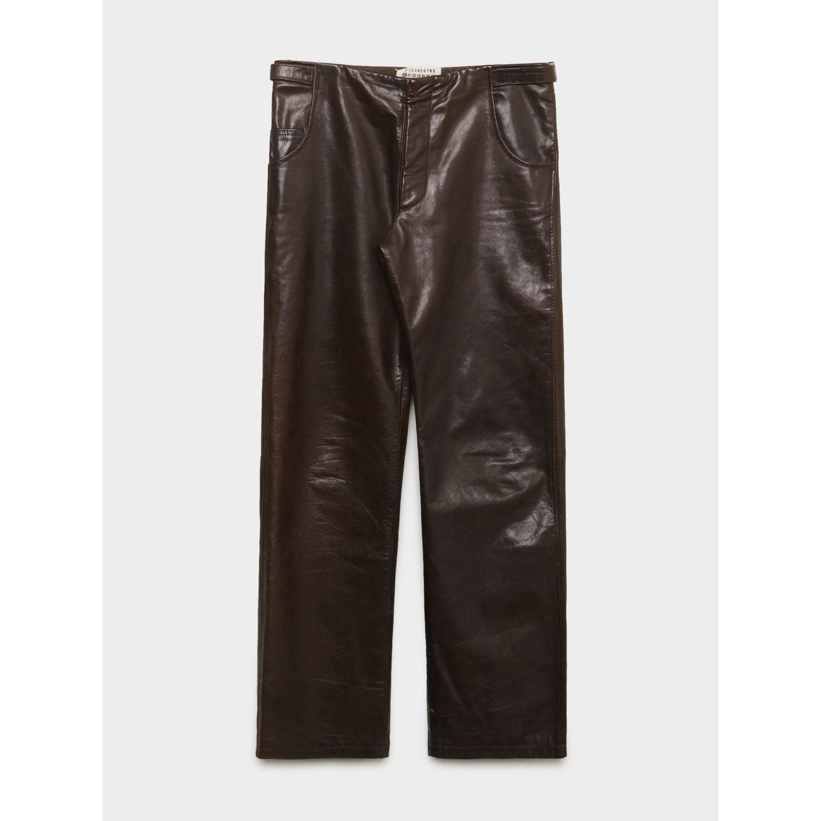 Maison Margiela Mcqueen Brown Leather Pants Size US 30 / EU 46 - 1 Thumbnail