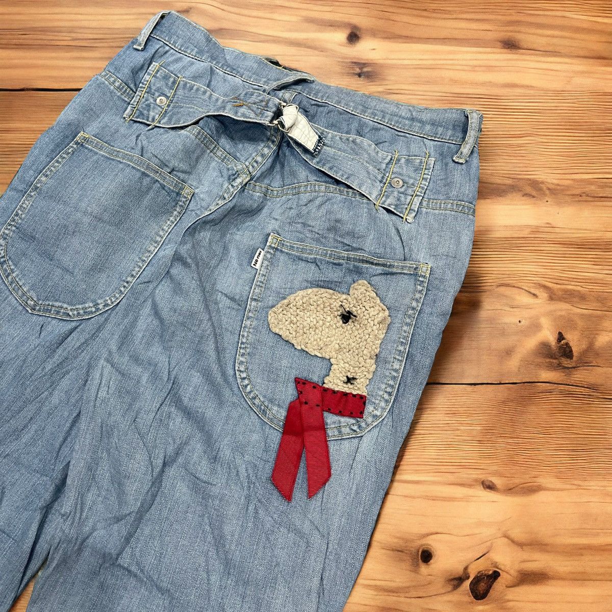 Issey Miyake × Ne-Net Ne-Net by Issey Miyake Hybrid Patchwork Bird Cropped Jeans Size US 30 / EU 46 - 3 Thumbnail