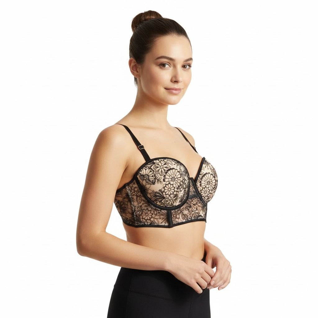 Victoria's Secret Victoria's Secret Black Long Line Balconette Bra, 32D Size ONE SIZE - 4 Thumbnail