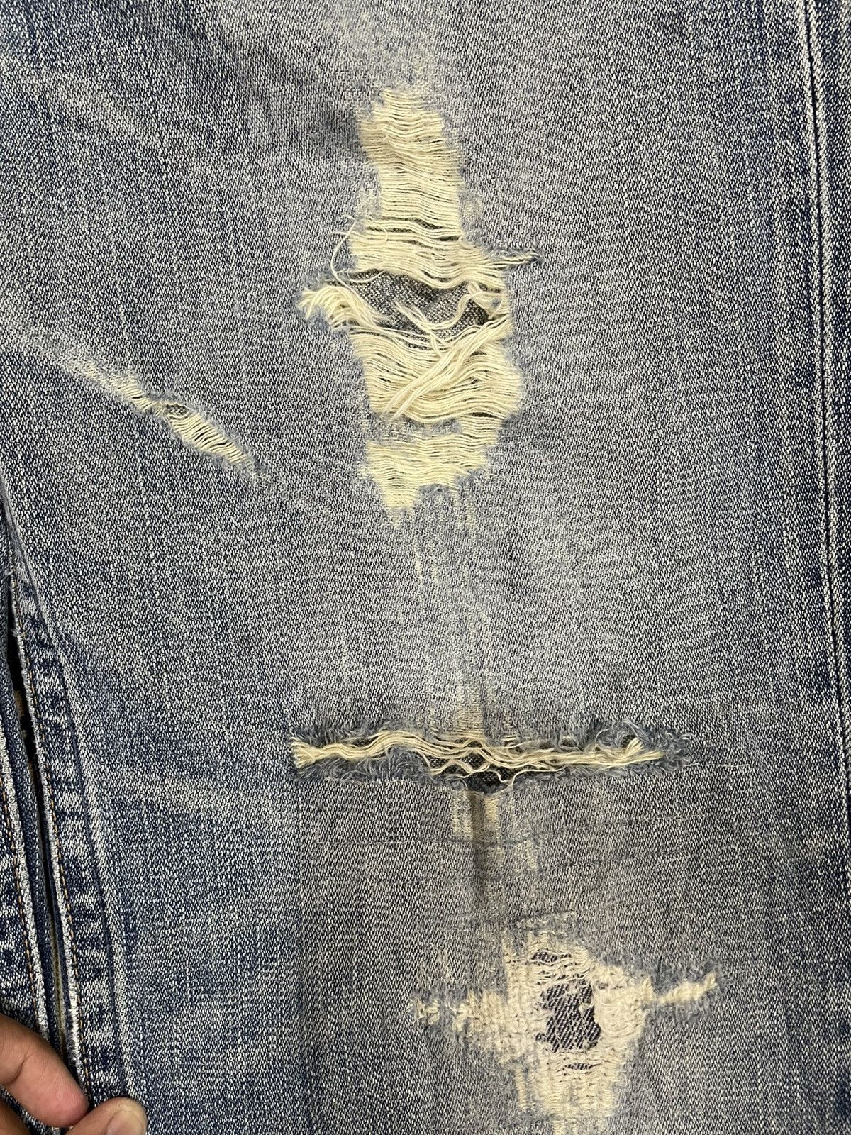 Japanese Brand Wrangler Vintage Distressed Wide Leg Jeans Y2K Grunge Size US 32 / EU 48 - 5 Thumbnail