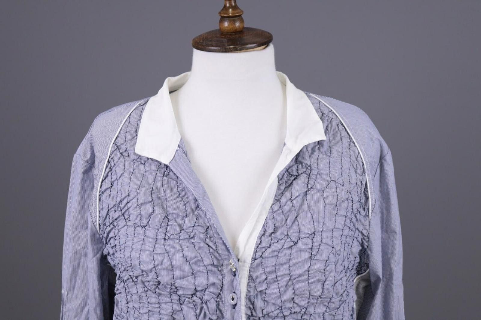 Designer Bottega Gray Designer Lagenlook Shirt Blouse Tunic Size XL Size XL / US 12-14 / IT 48-50 - 4 Thumbnail
