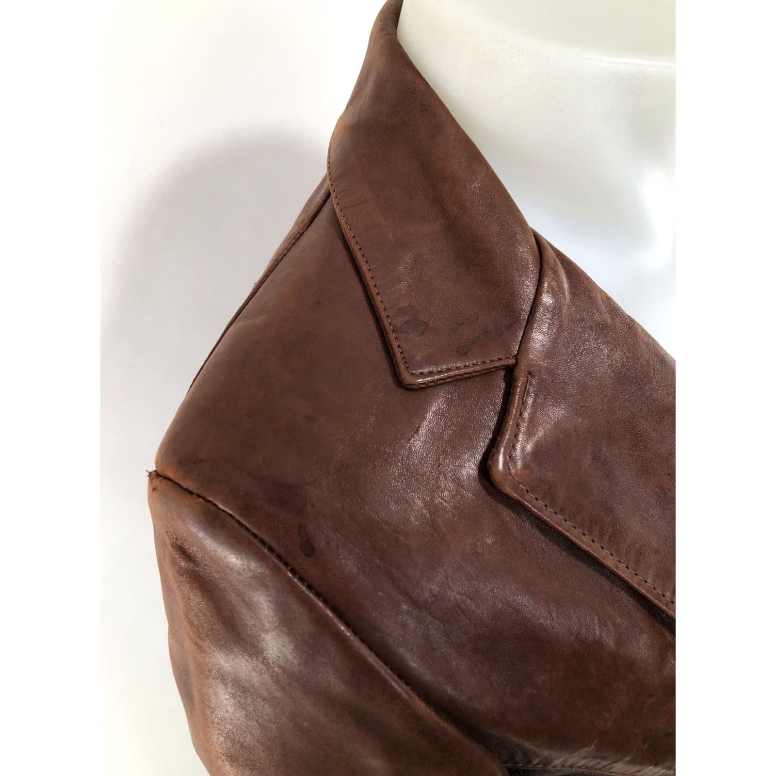 Vintage LUSKEY'S WESTERN STORES Vintage LEATHER Mens 38 Cowboy Blazer Brown Western Theme Jacket Size 38R - 5 Thumbnail
