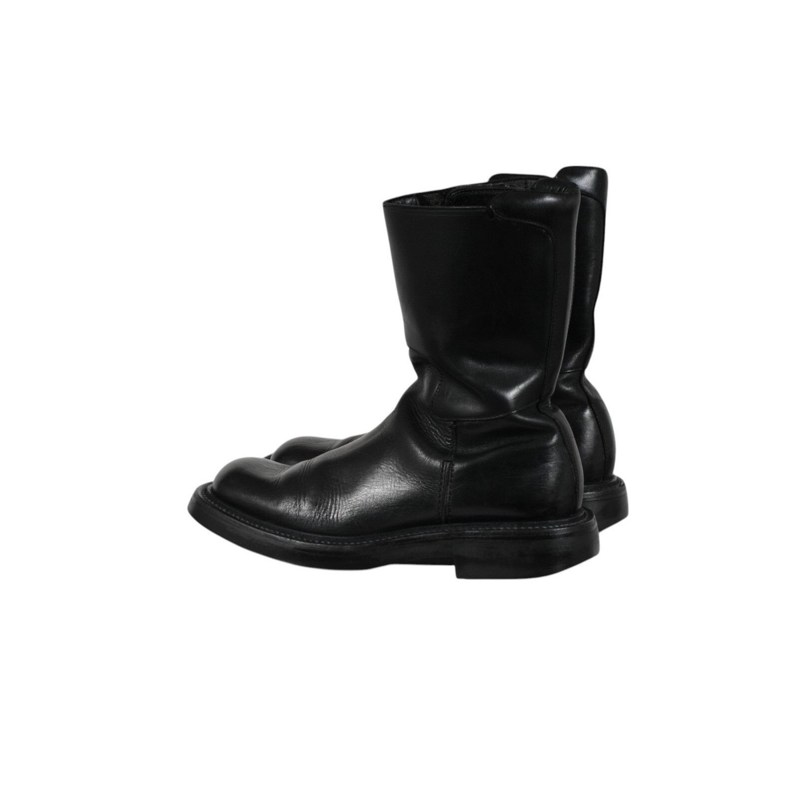 Prada Aw99 Vintage Square Toe Boots Black Leather - 02555 Size US 8.5 / EU 41-42 - 7 Thumbnail