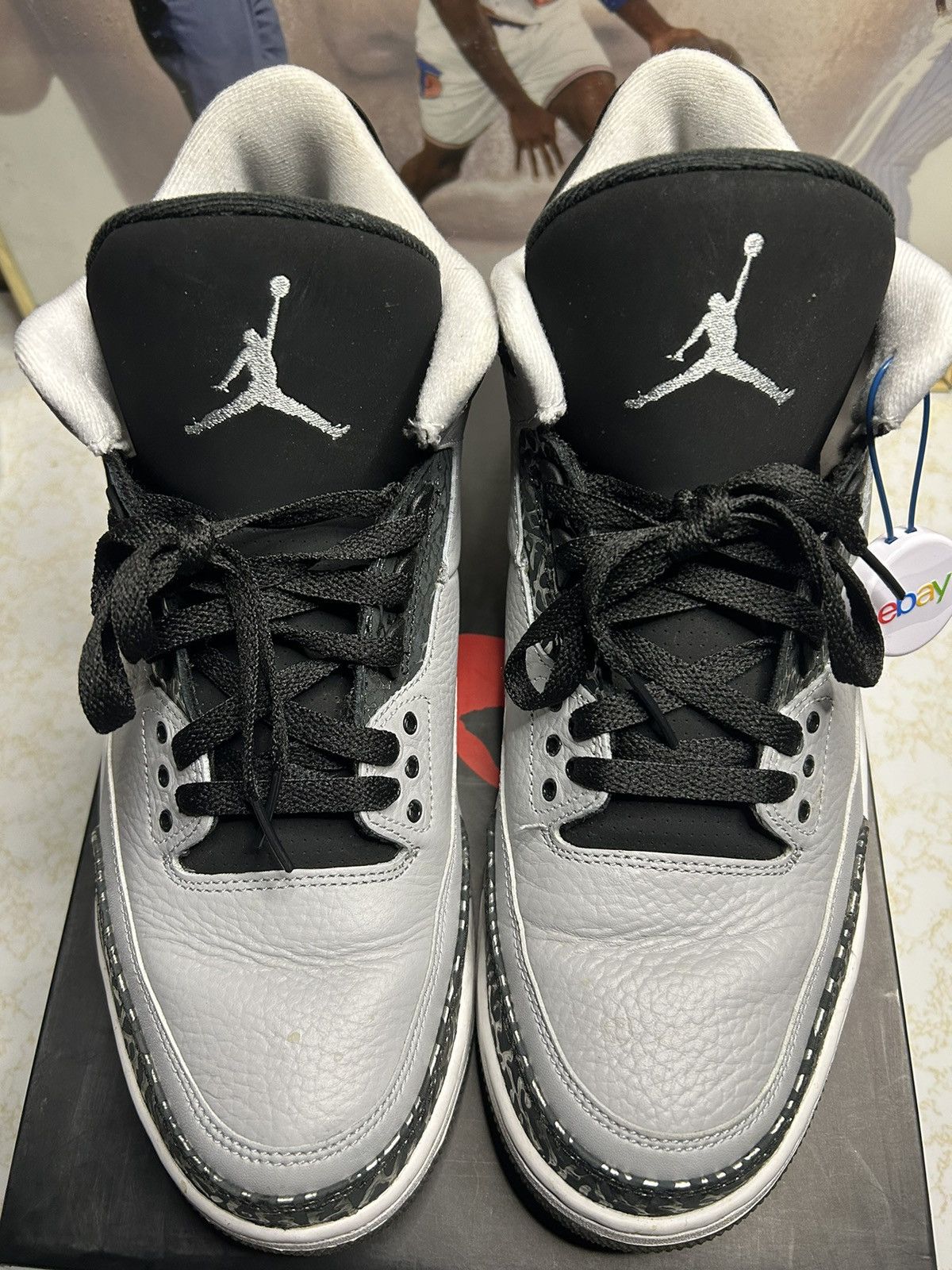 jordan retro 3 wolf grey for sale