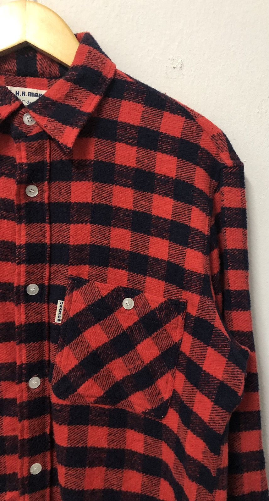 HOLLYWOOD RANCH MARKET Vintage HR Market Wool Check Button Ups Flannel Shirts Size US M / EU 48-50 / 2 - 6 Thumbnail
