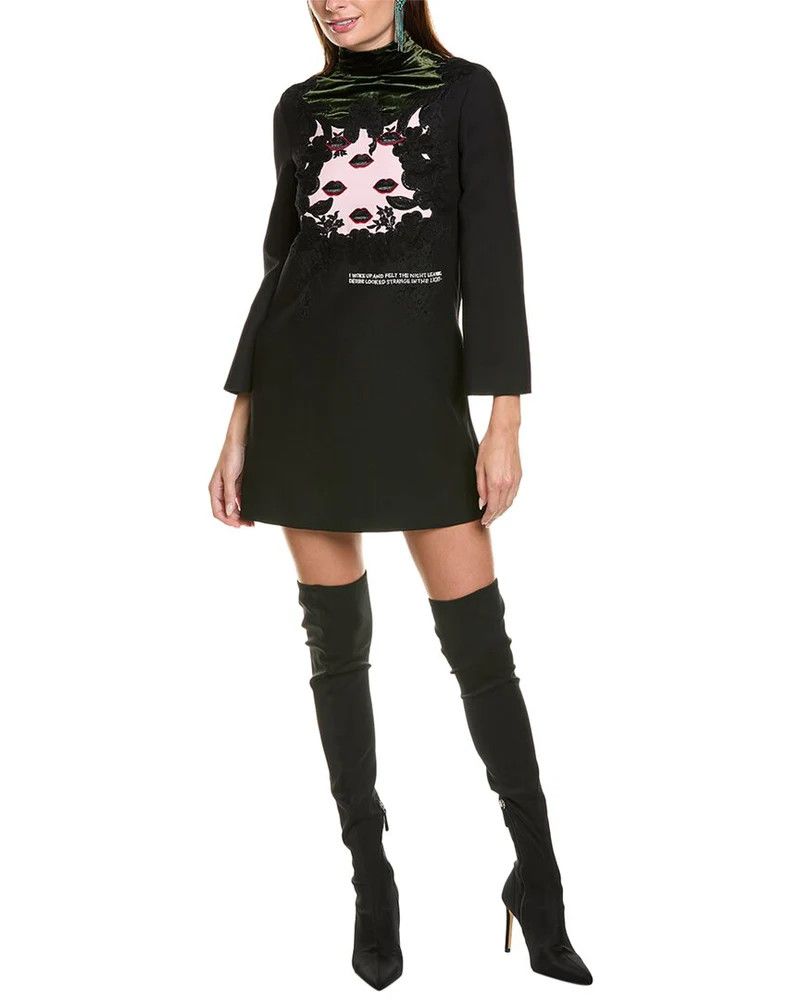 Valentino o1y0326 Mini Dress in Black/Pink Size XS / US 0-2 / IT 36-38 - 1 Thumbnail