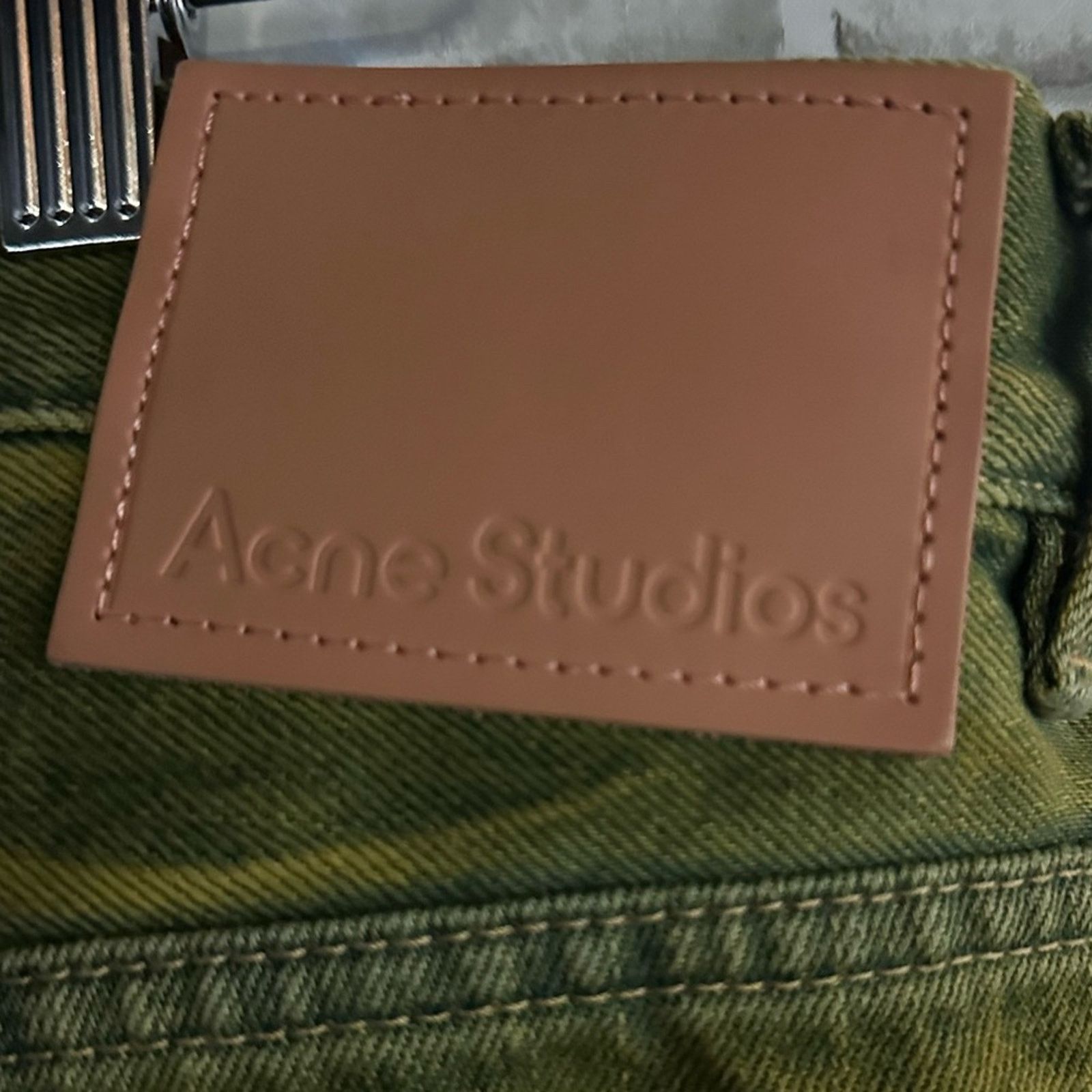 Acne Studios Jello 2021M Wide Jeans EU 30 Electric Green / Yellow Tie Dye Size US 36 / EU 52 - 2 Thumbnail