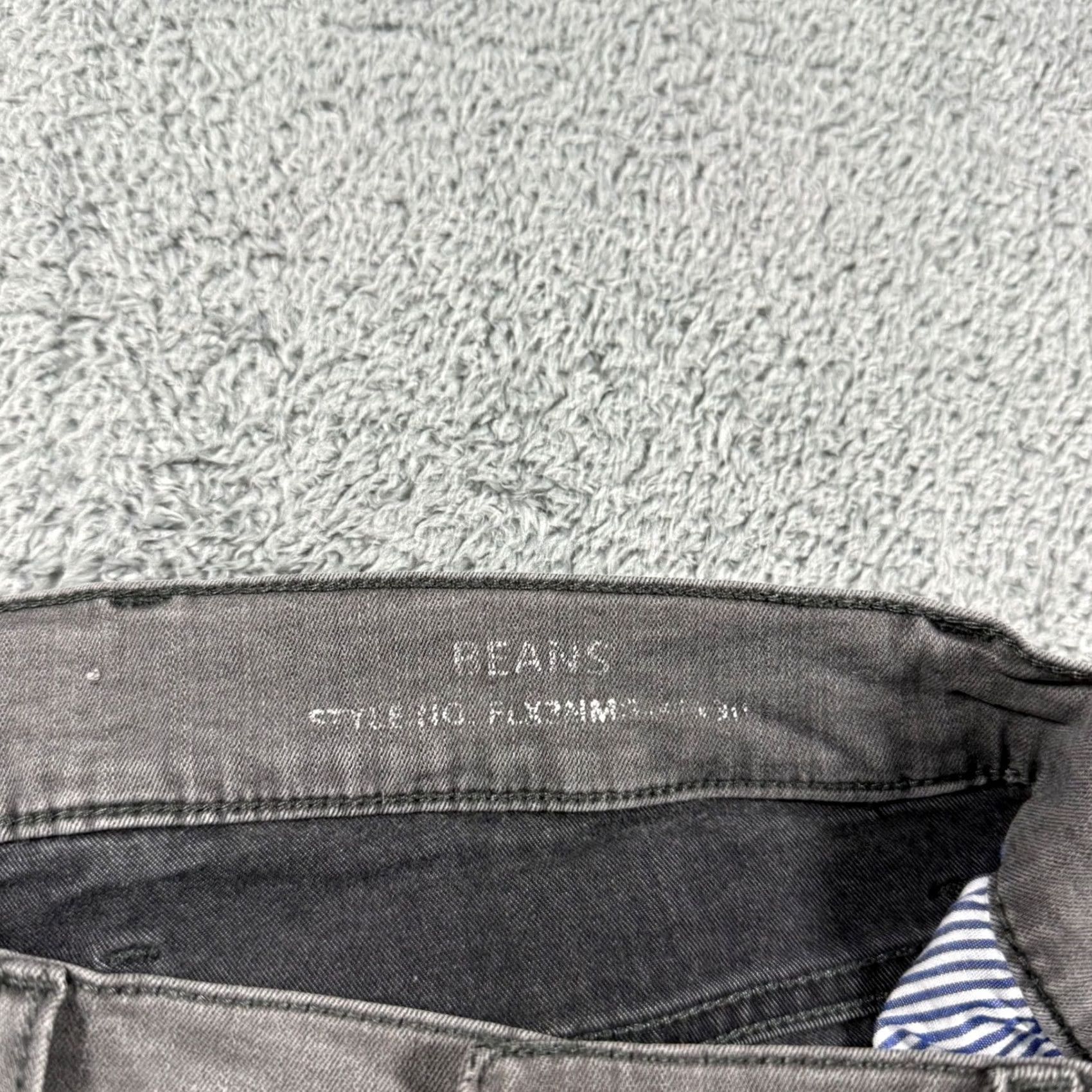 Vintage Mugsy Jeans Beans Slim Straight Chino Pants 31x30 Gray Men Casual Business 5-Pocket Logo Button Zip Stretch Cotton Blend Modern Regular Fit Size US 31 - 3 Thumbnail