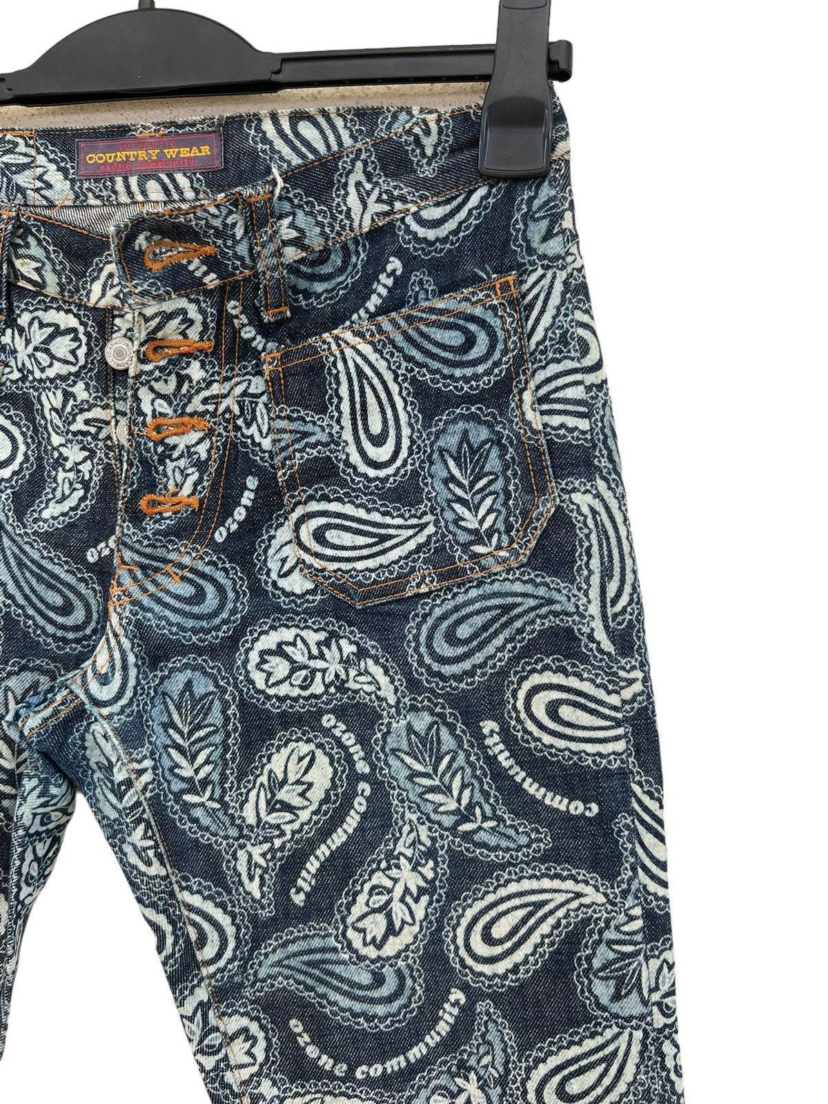 Vintage VTG 90s Ozone Community Tokyo Paisley Denim Bootcut Jeans Size US 29 - 11 Thumbnail