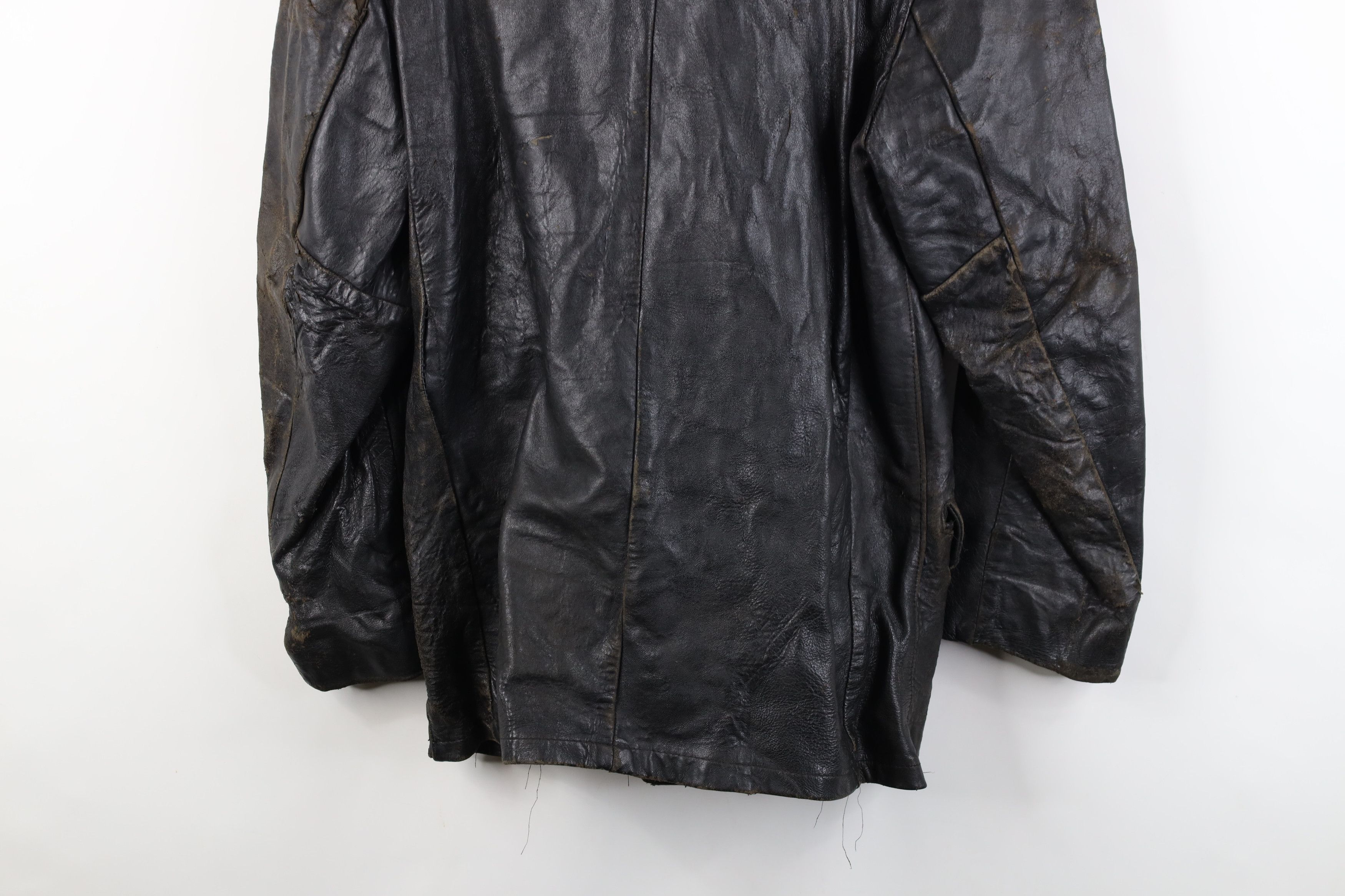 Vintage Vintage 70s Streetwear Leather Button Jacket Coat Black Size US S / EU 44-46 / 1 - 15 Thumbnail