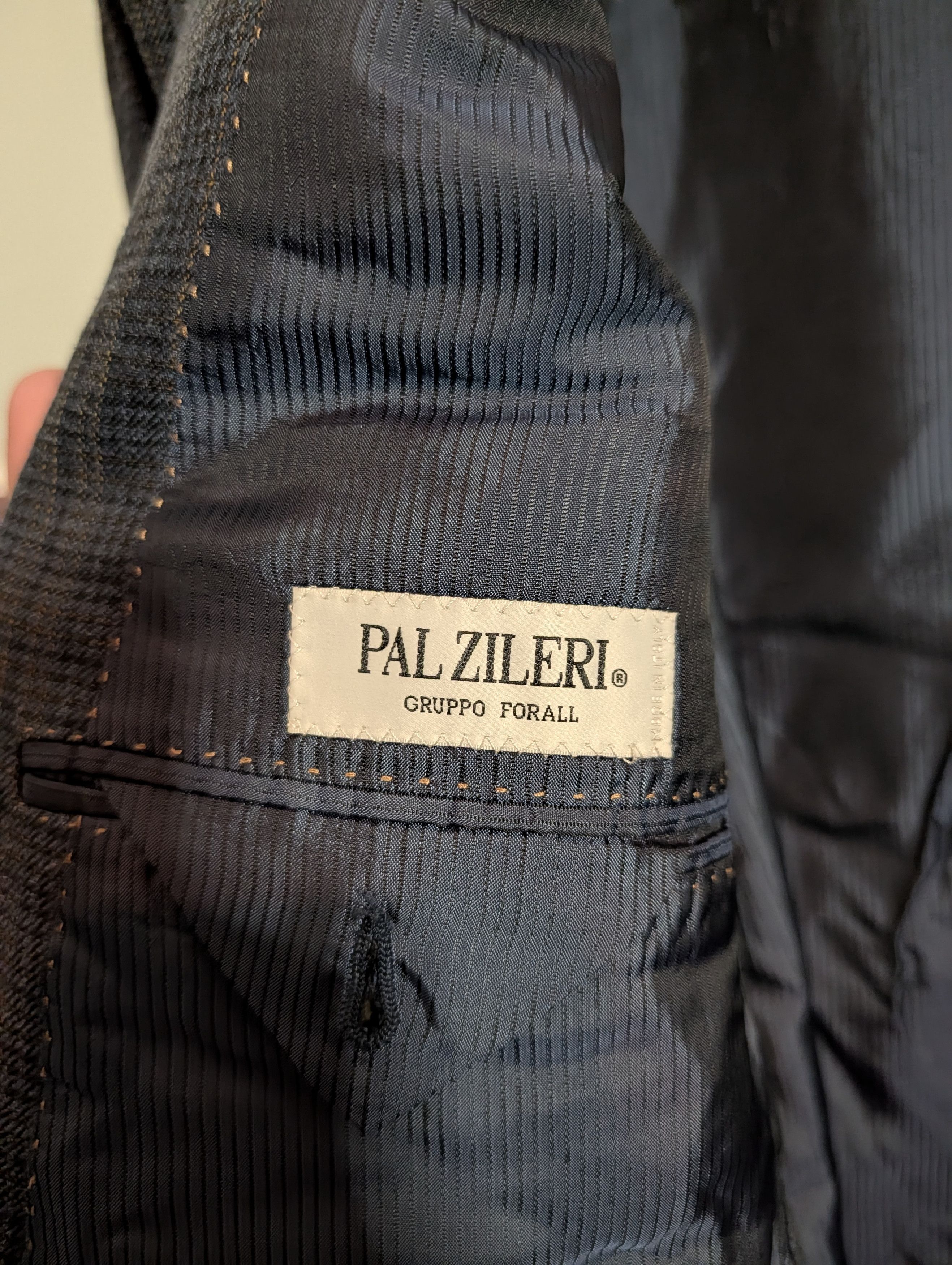 Pal Zileri SILK Green Blue plaid patterned made in Italy sport coat Size 42R - 9 Thumbnail