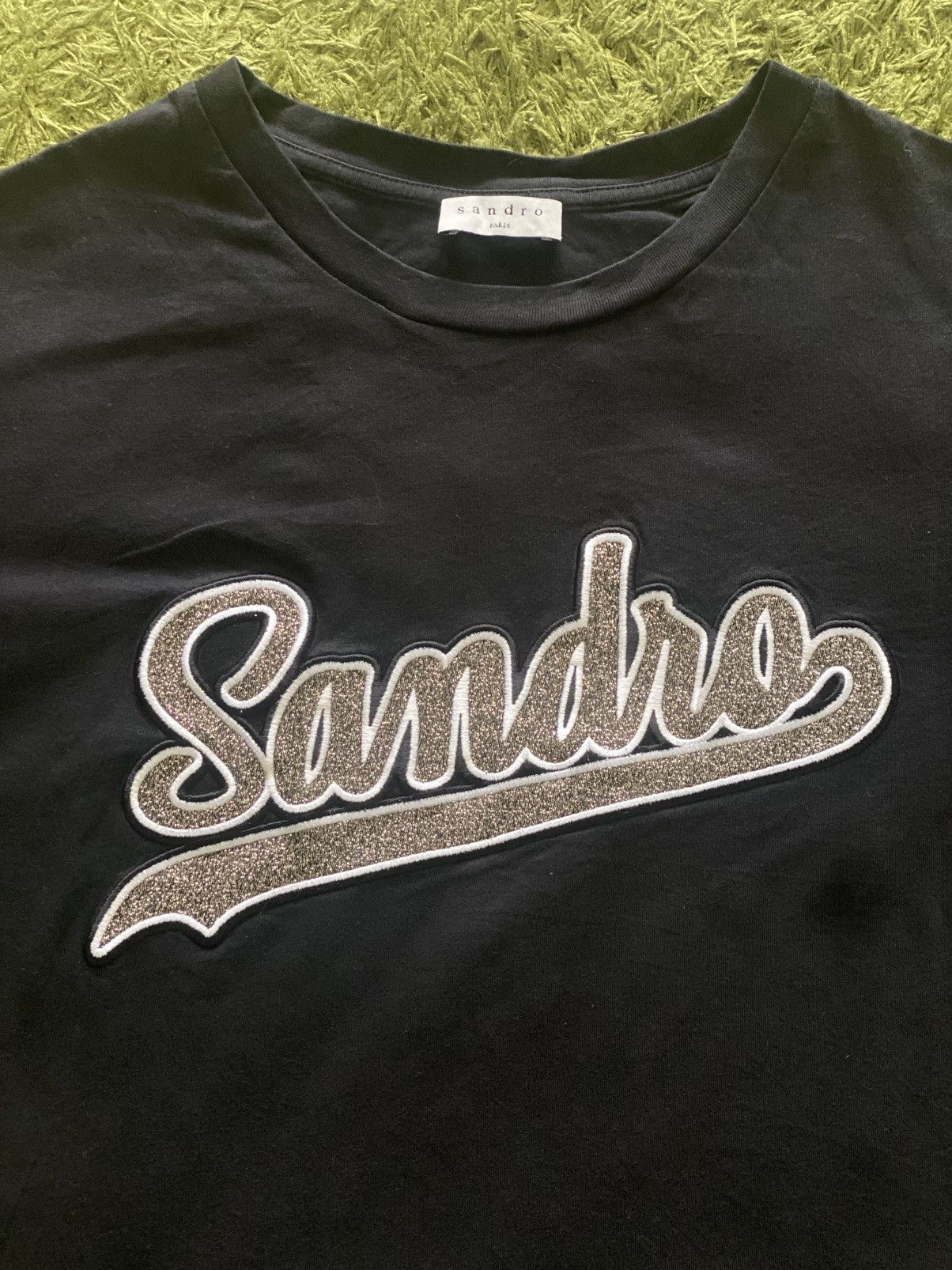 Sandro × Wrangler Sandro Paris Glitter Logo T-Shirt Size M / US 6-8 / IT 42-44 - 1 Thumbnail