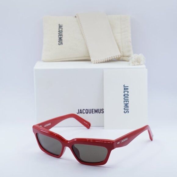 Jacquemus Jacquemus SALON JAC/62 C4 Sunglasses Red Rectangle Frame Size ONE SIZE - 11 Thumbnail
