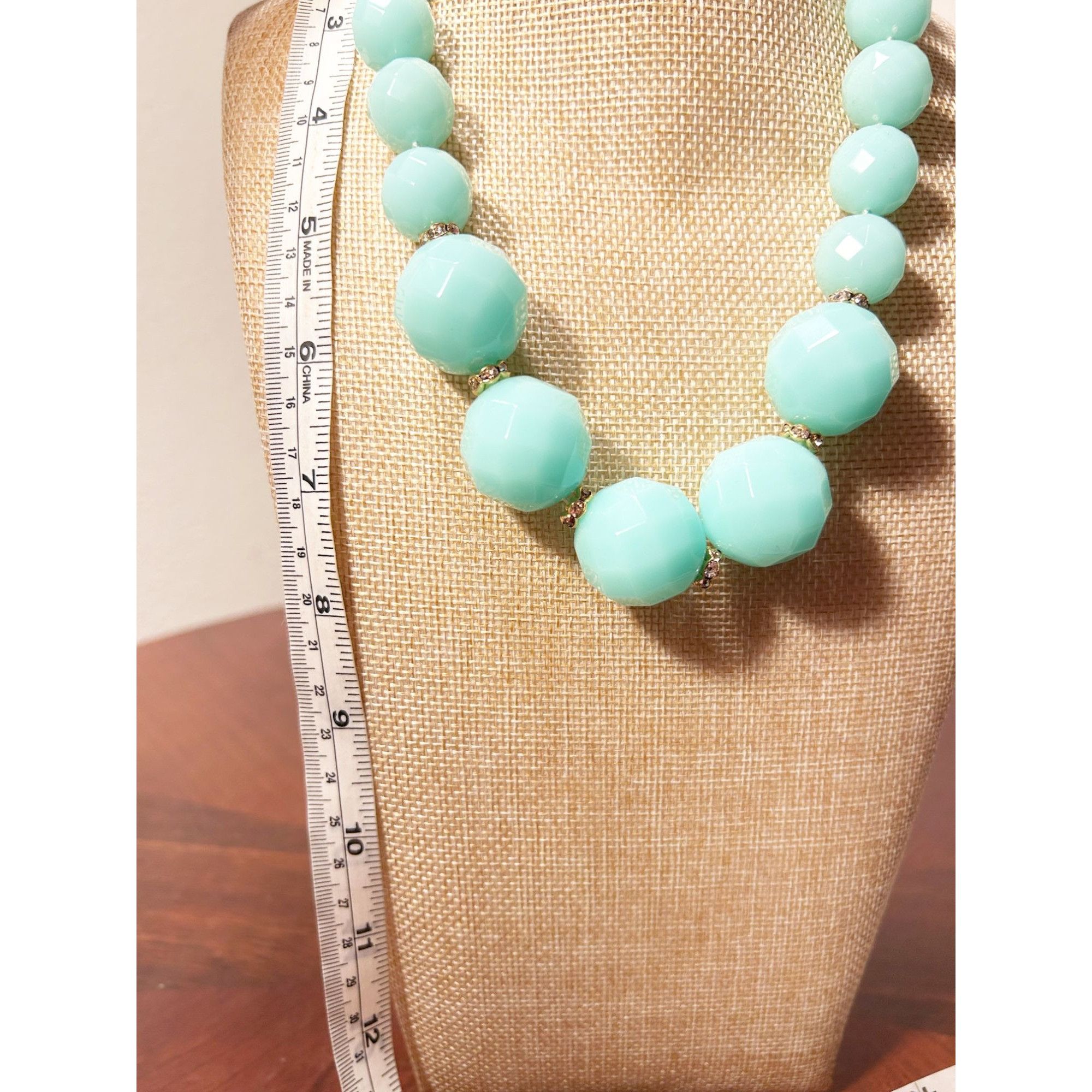 J.Crew J.Crew Faceted Bead/Rhinestone Necklace in Aqua Blue Size ONE SIZE - 6 Thumbnail