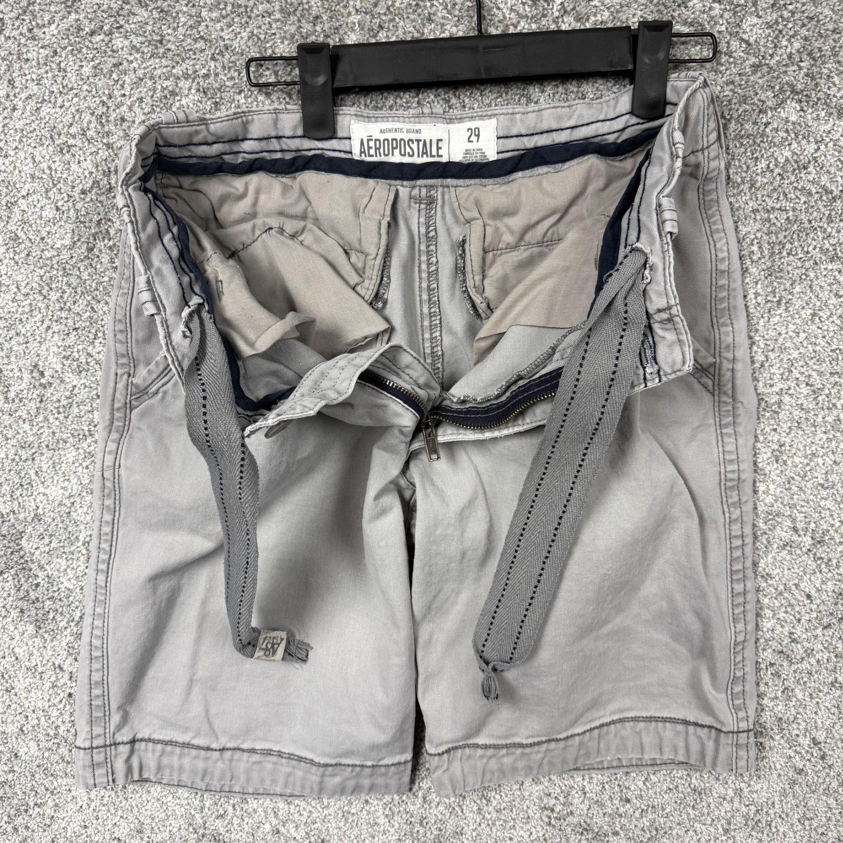 Aeropostale Aeropostale Chino Shorts Mens 29 Gray Canvas Grunge Casual Slim Distressed Style 90s Skater Size US 29 - 7 Thumbnail