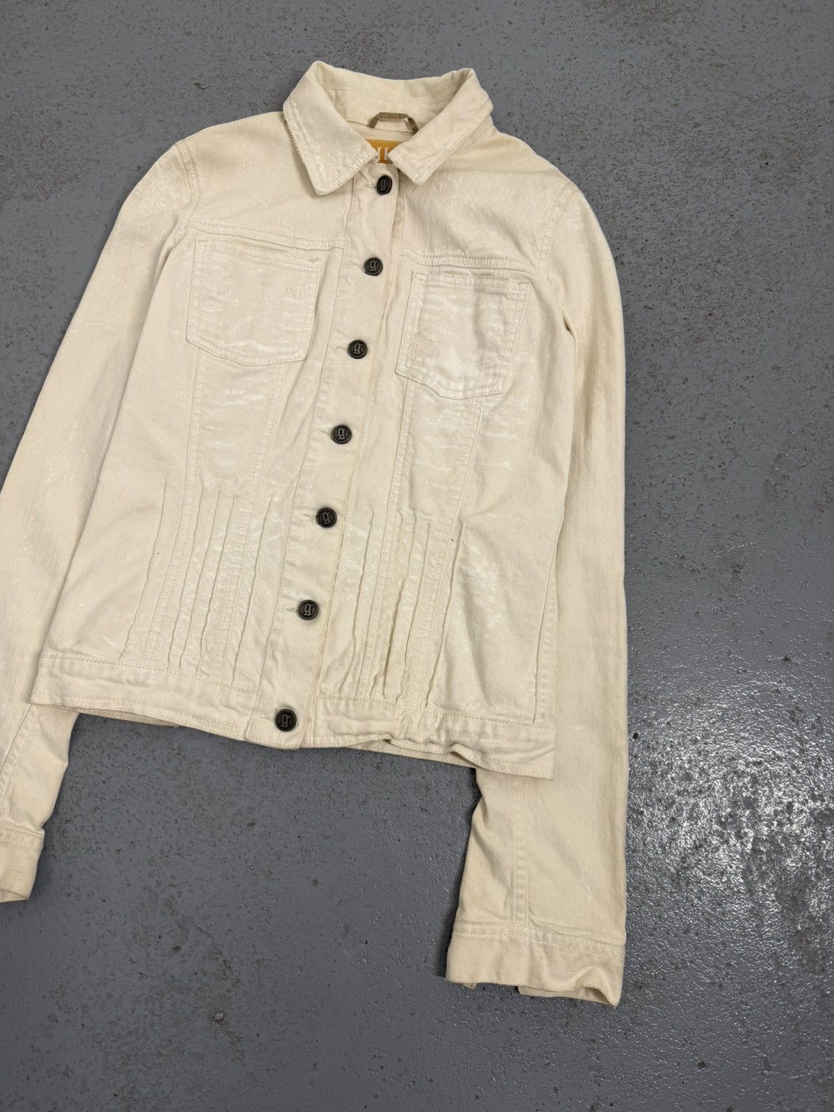 John Galliano 00s John Galliano Galliano’s Club Painted Raw Denim Jacket Size S / US 4 / IT 40 - 3 Thumbnail