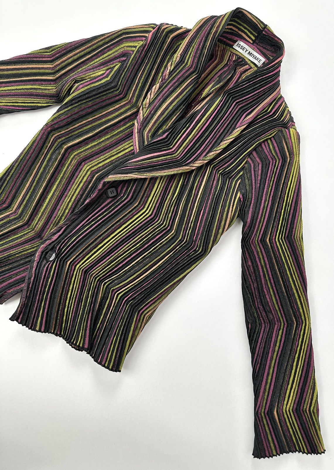 Issey Miyake Issey Miyake 3D Stretch Pleated Multi-Color Blazer Size XS / US 0-2 / IT 36-38 - 4 Thumbnail