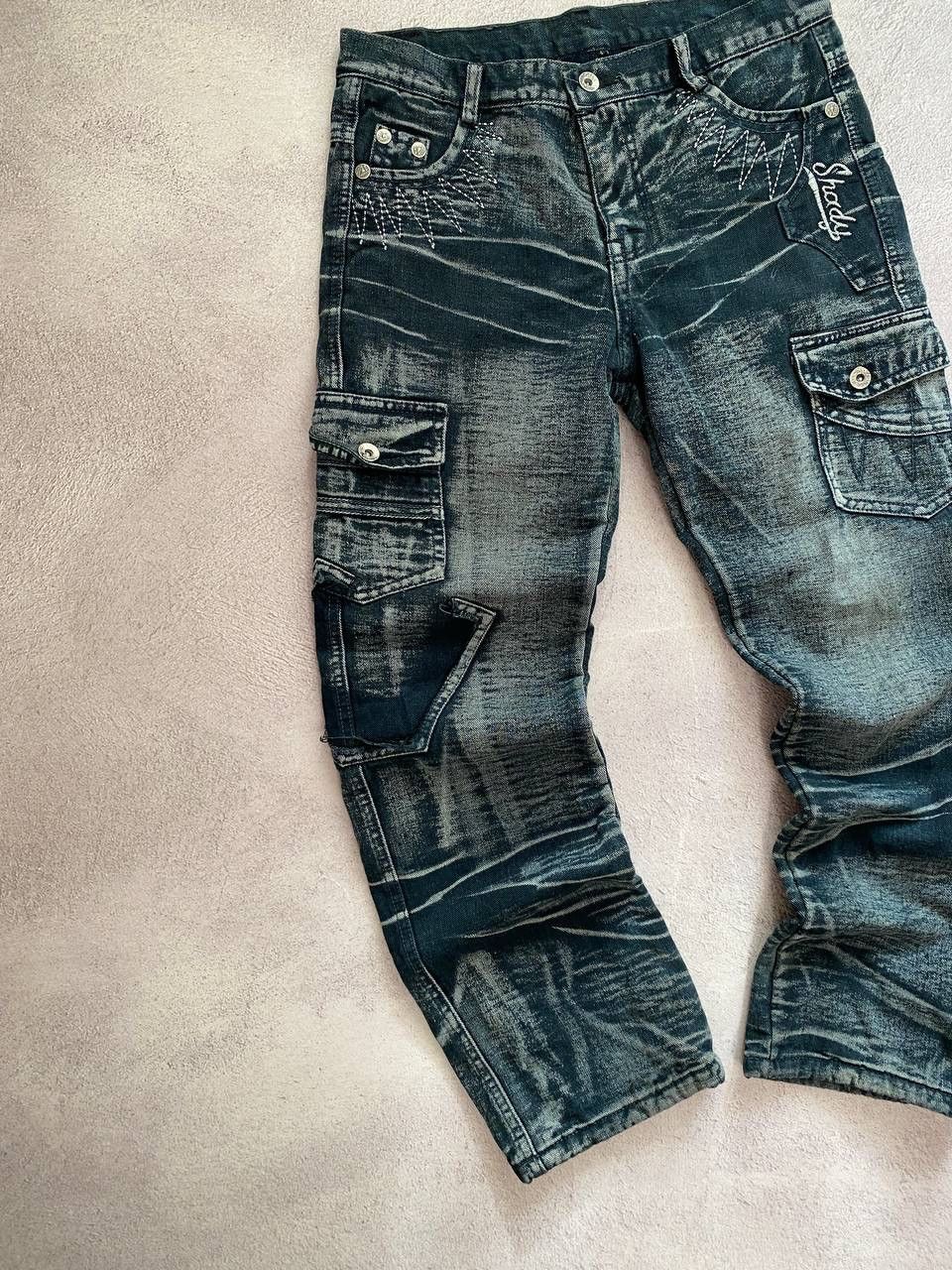 Vintage Dirty pants Faded Crash denim thrashed y2k distressed jeans Size US 29 - 3 Thumbnail