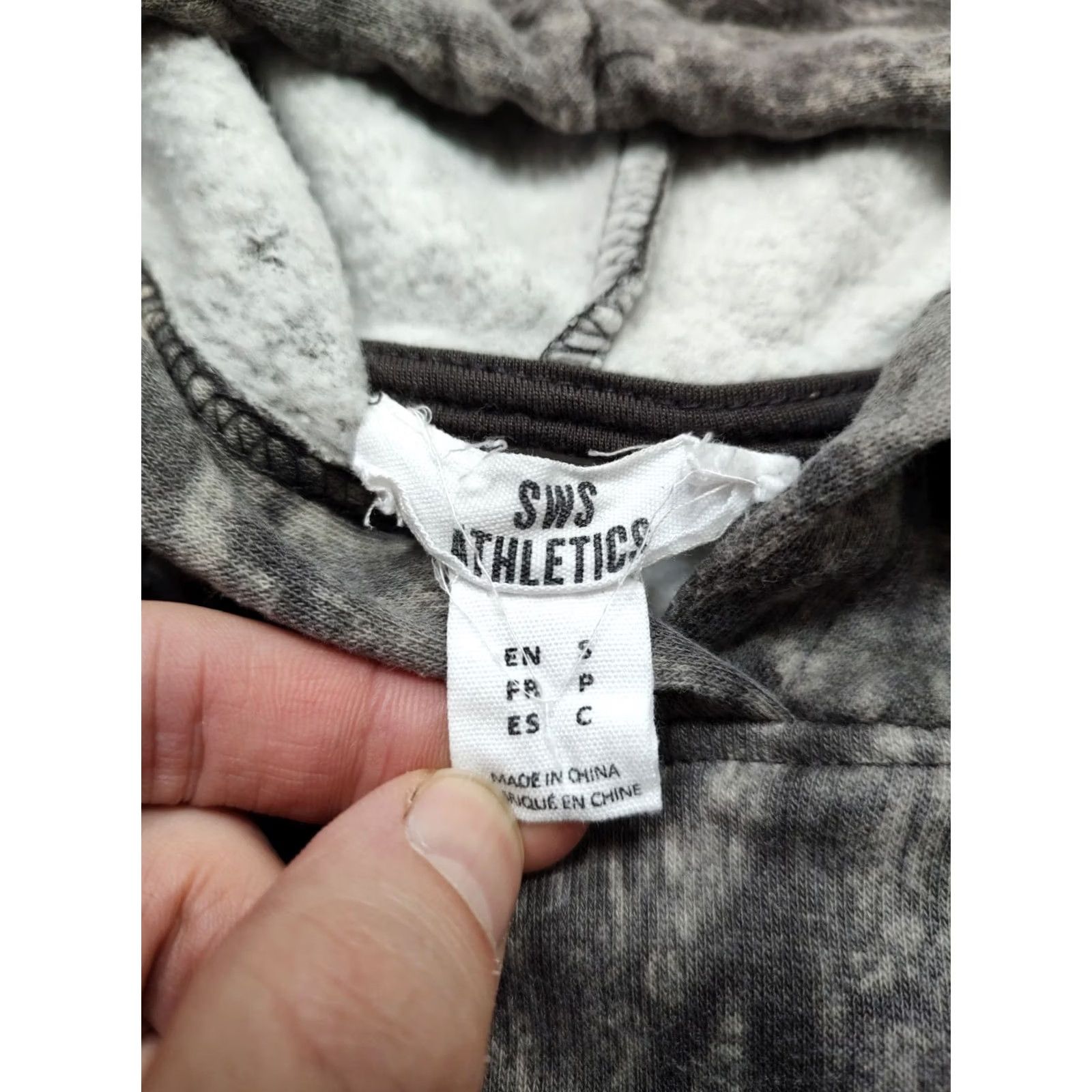 Vintage SWS Athletics Hoodie Gray Camouflage Womens S Small 90s Grunge Outdoor Pullover Hoodie, Activewear, Drawstring End Missing Size S / US 4 / IT 40 - 7 Thumbnail