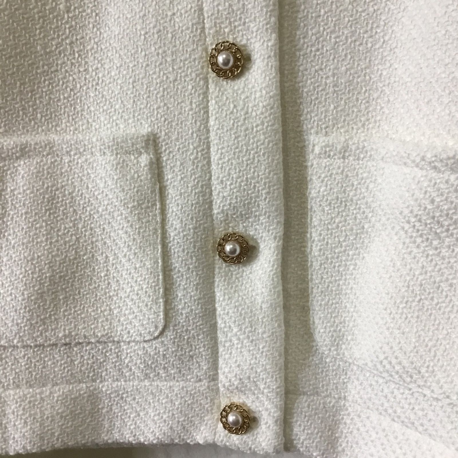 J.Crew J.Crew White Tweed Lady Jacket with Gold Buttons Size XL / US 12-14 / IT 48-50 - 4 Thumbnail