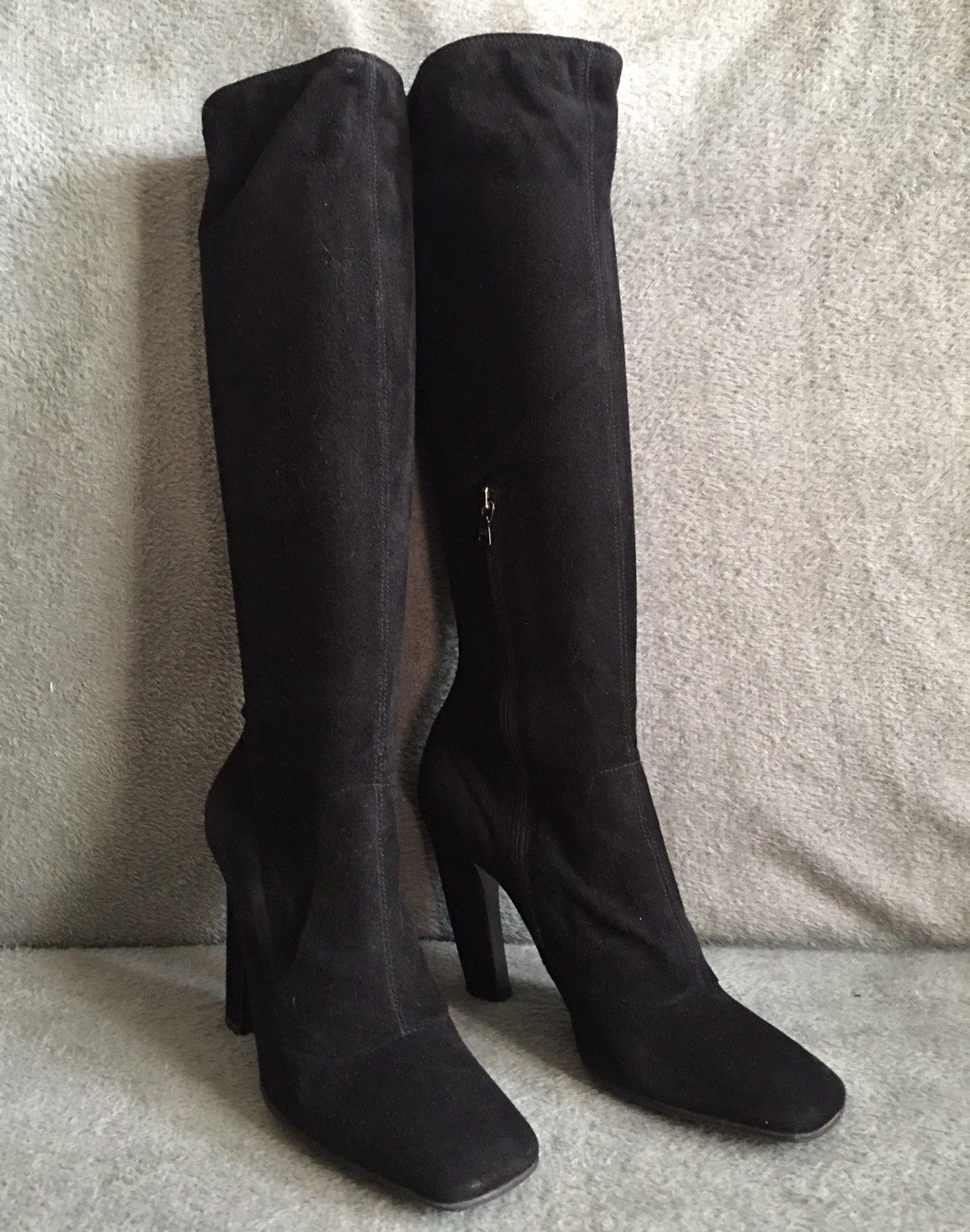 Prada PRADA Calzature Camoscio Black Suede High Boots EU 40 Size US 10 / IT 40 - 4 Thumbnail