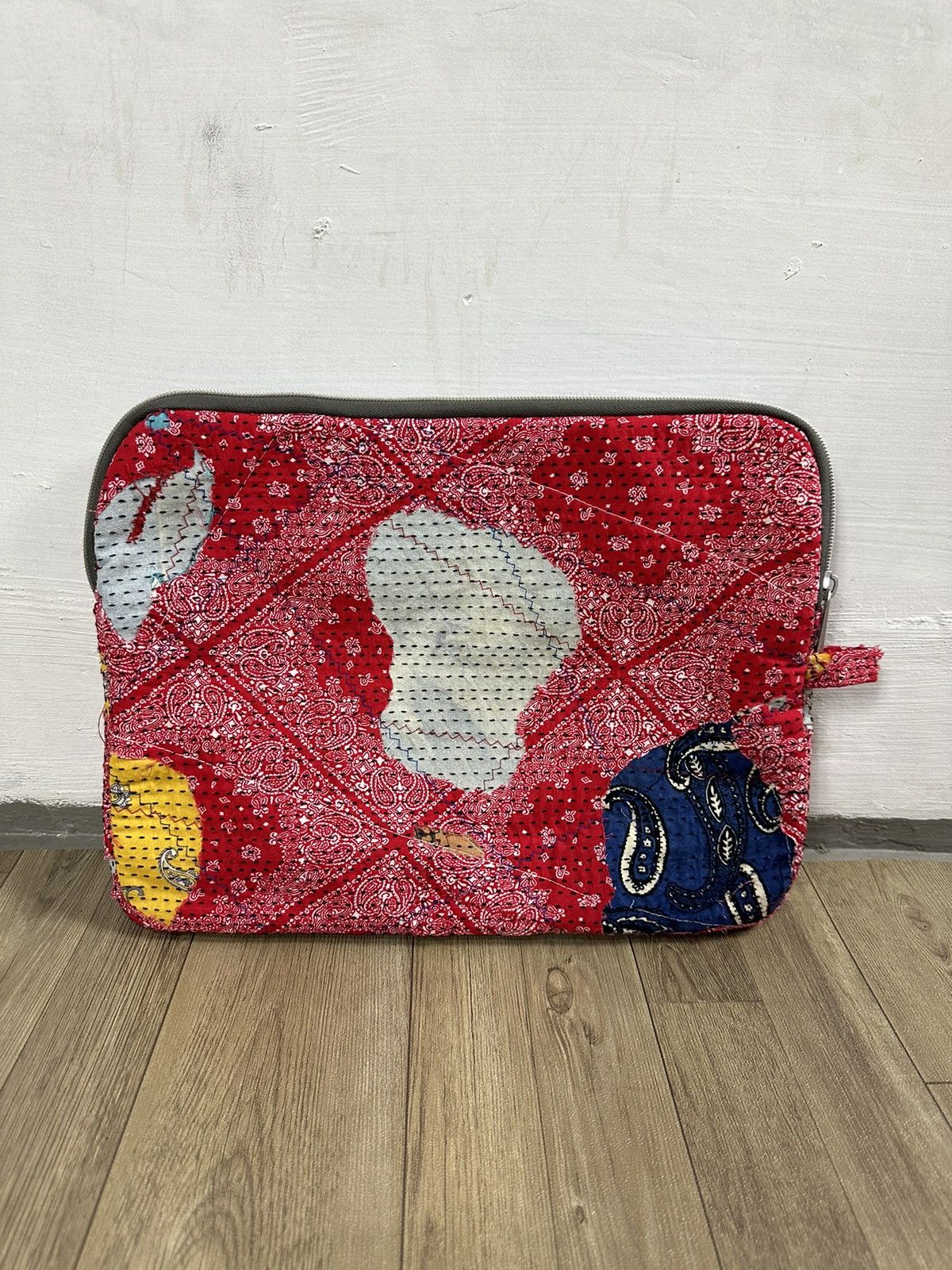 Handmade Custom Made Distressed Patchwork Boro Paisley cutch bag Size ONE SIZE - 12 Thumbnail
