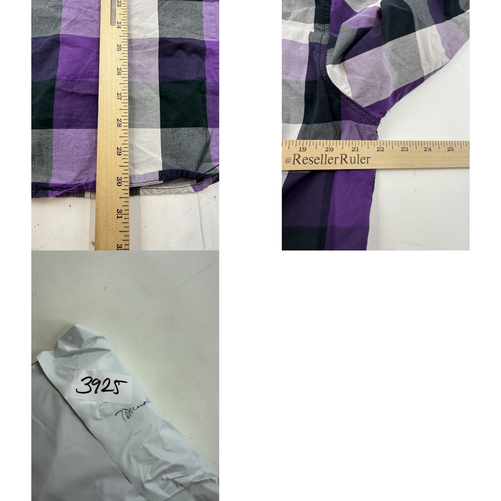 Vintage 7 Diamonds Shirt Mens XL Purple Plaid Long Sleeve Button Front Zip Chest Pocket Size US XL / EU 56 / 4 - 9 Thumbnail