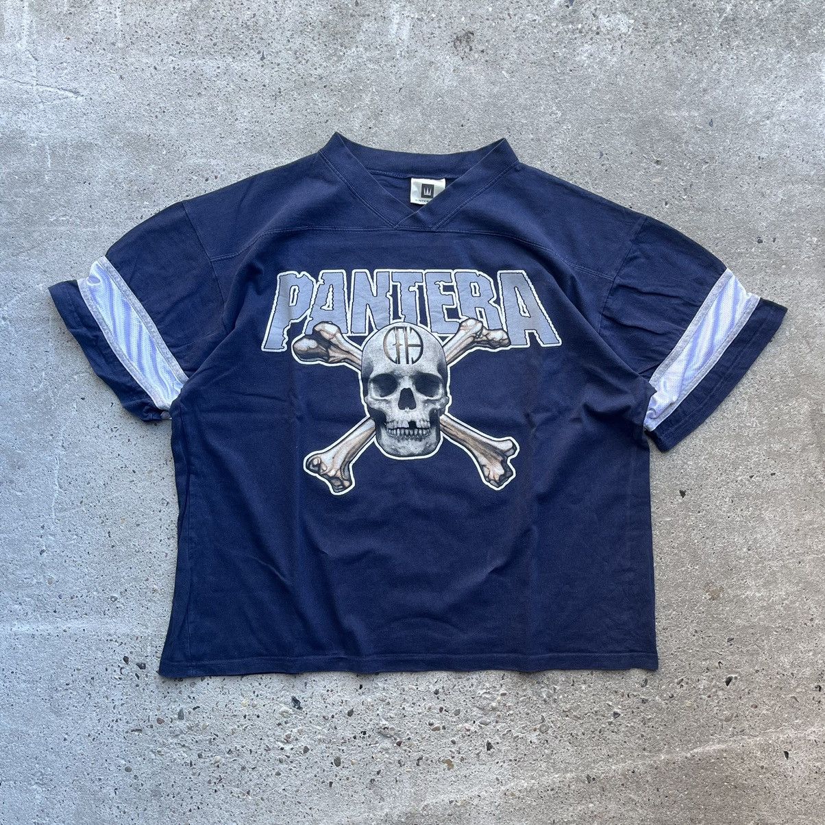 image of Band Tees x Rap Tees Pantera Winterland Skull Vintage Tee Affliction Sepultura in Blue (Size Large)
