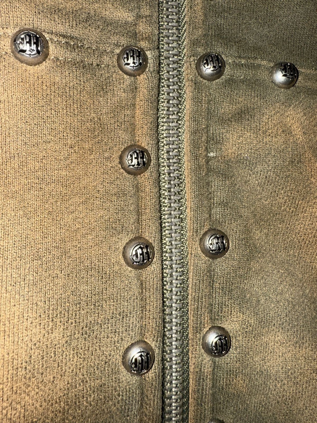 Menace Menace Stud Zip-Up Hoodie Faded Green Size Large Size US L / EU 52-54 / 3 - 3 Thumbnail