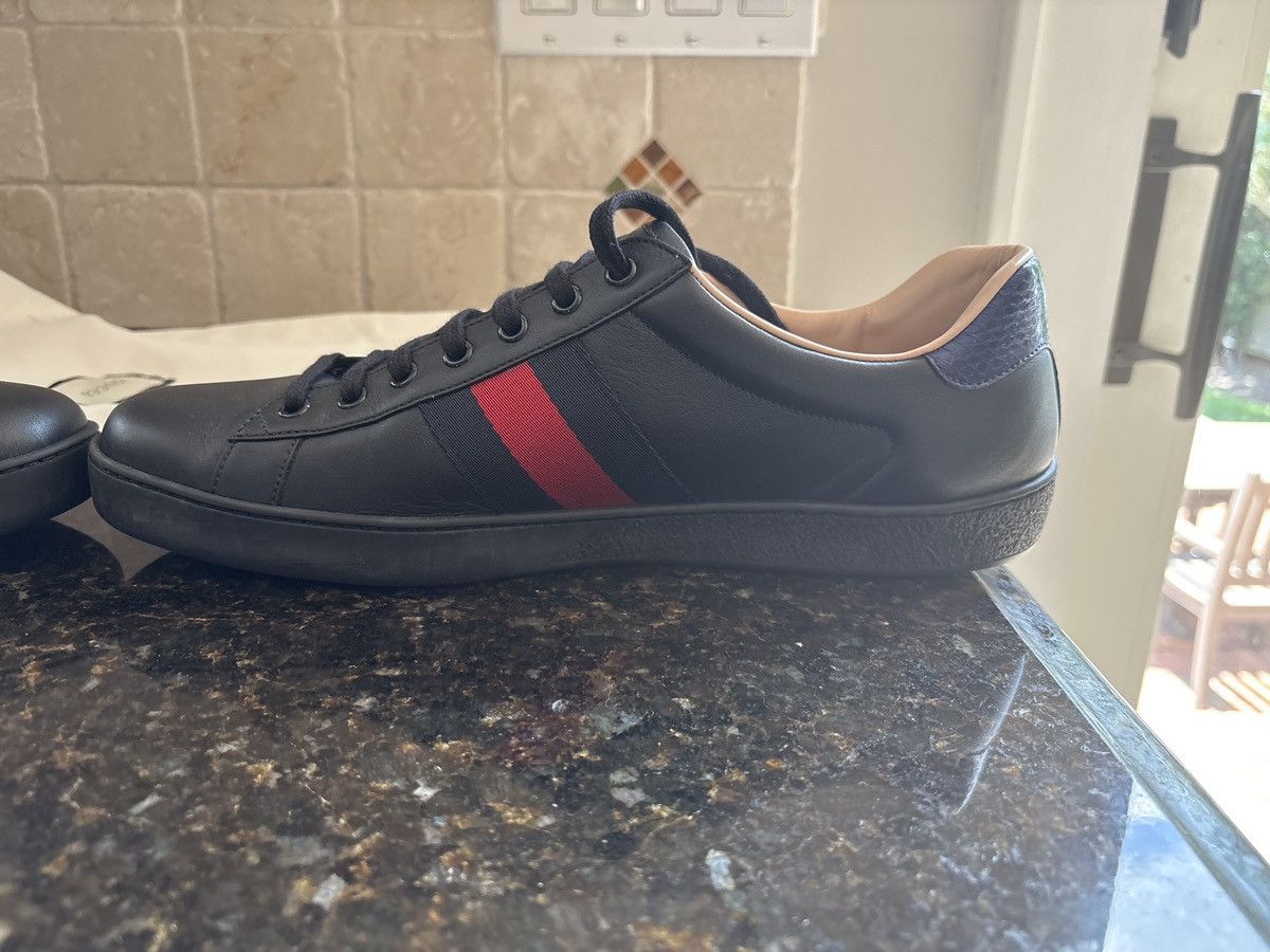 Gucci Men’s Black Ace Sneaker With Embroidery Size US 11.5 / EU 44-45 - 3 Thumbnail