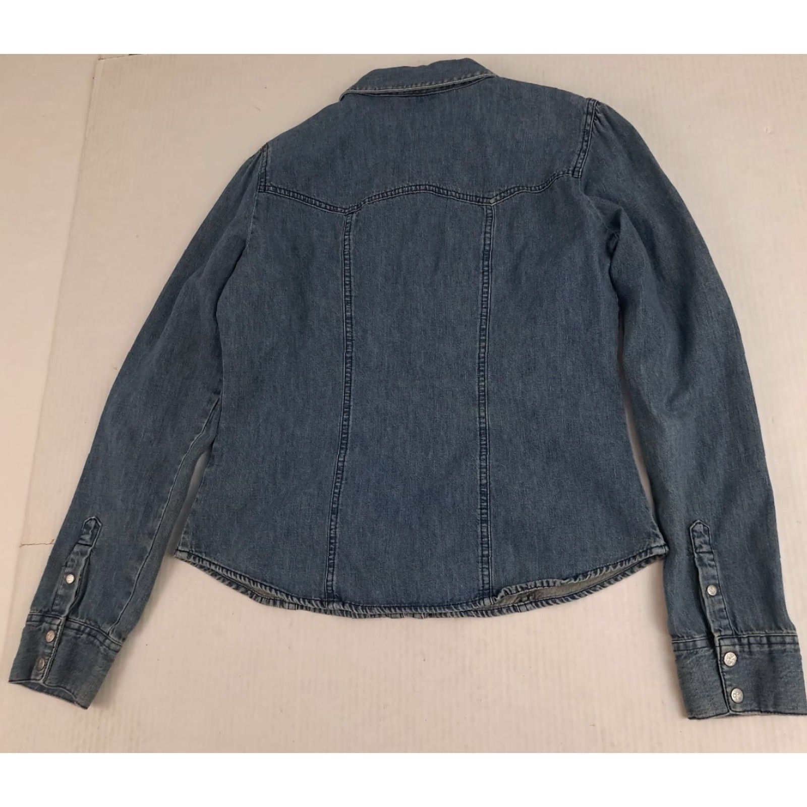Vintage VINTAGE Calvin Klein Jeans Shirt Western Denim Blue Button-Up Long Sleeve Womens M Size M / US 6-8 / IT 42-44 - 6 Thumbnail