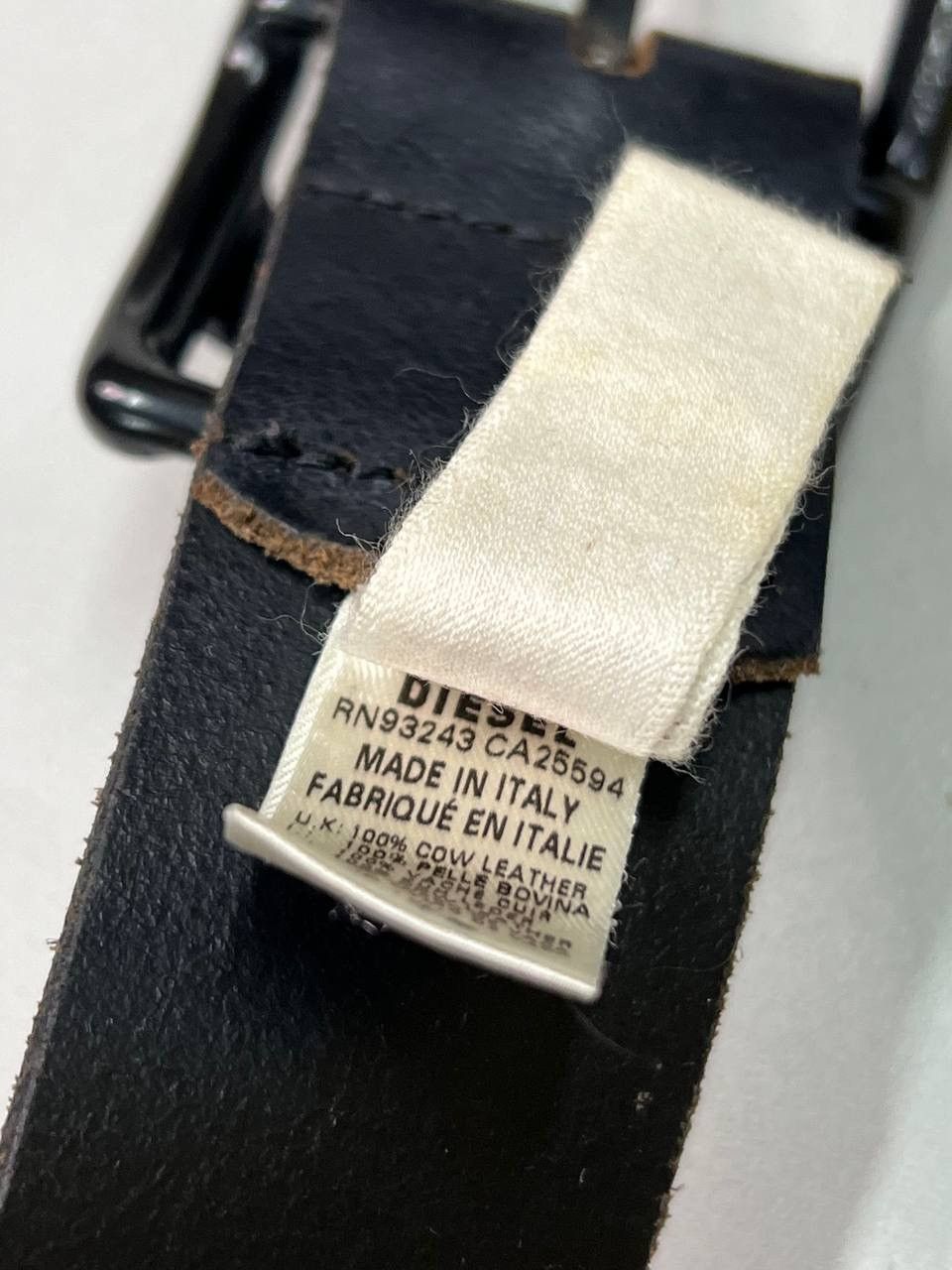 Vintage Diesel Leather Belt Big Logo 90s