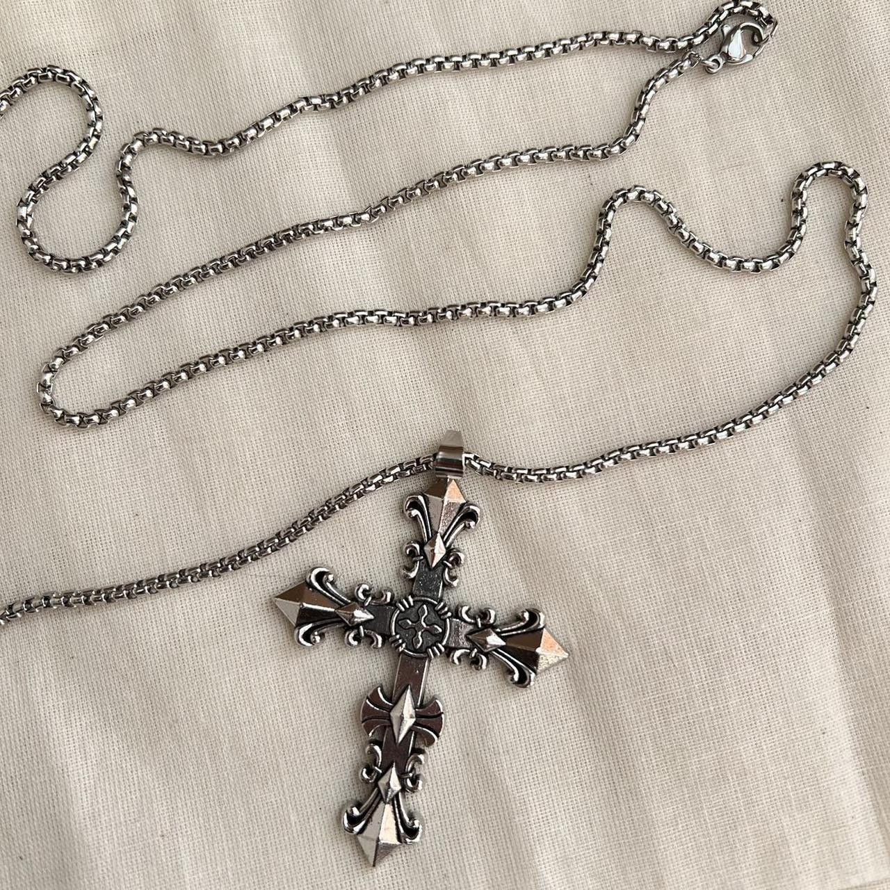 Japanese Brand y2k 2000s grunge heavy metal gothic cross pendant necklace Size ONE SIZE - 6 Thumbnail