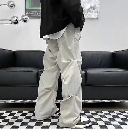 Japanese Brand × Vintage beige asymmetric street fashion pants Size US 34 / EU 50 - 2 Thumbnail