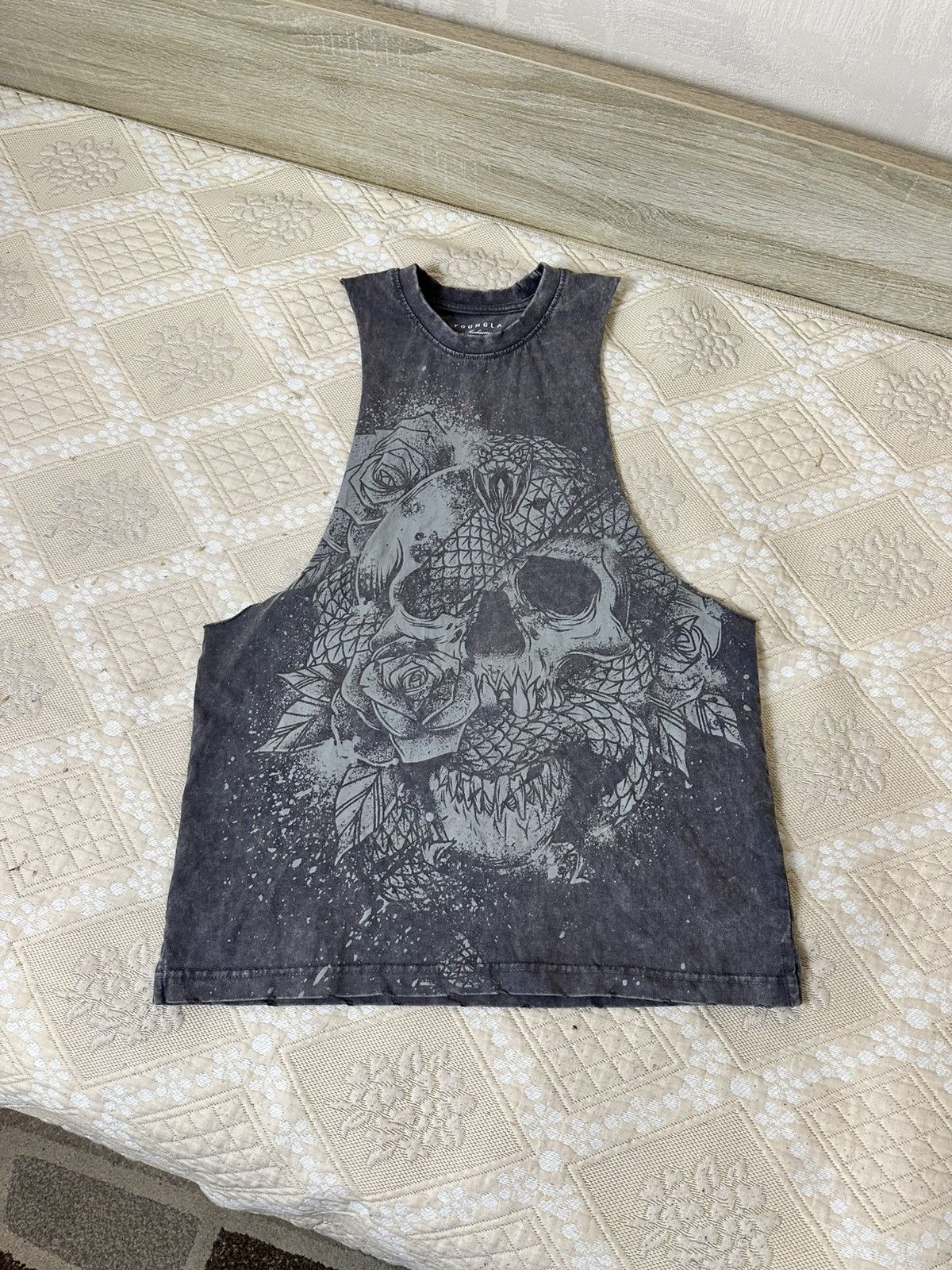 YoungLA 🔥 YoungLA Skull Logo Distressed Tank Top T Shirt Y2K USA Size US M / EU 48-50 / 2 - 1 Thumbnail