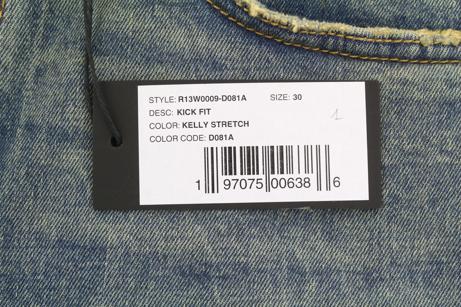 R13 KICK FIT 30 Kelly Faded Blue RRP699 87179 Size 30" / US 8 / IT 44 - 7 Thumbnail