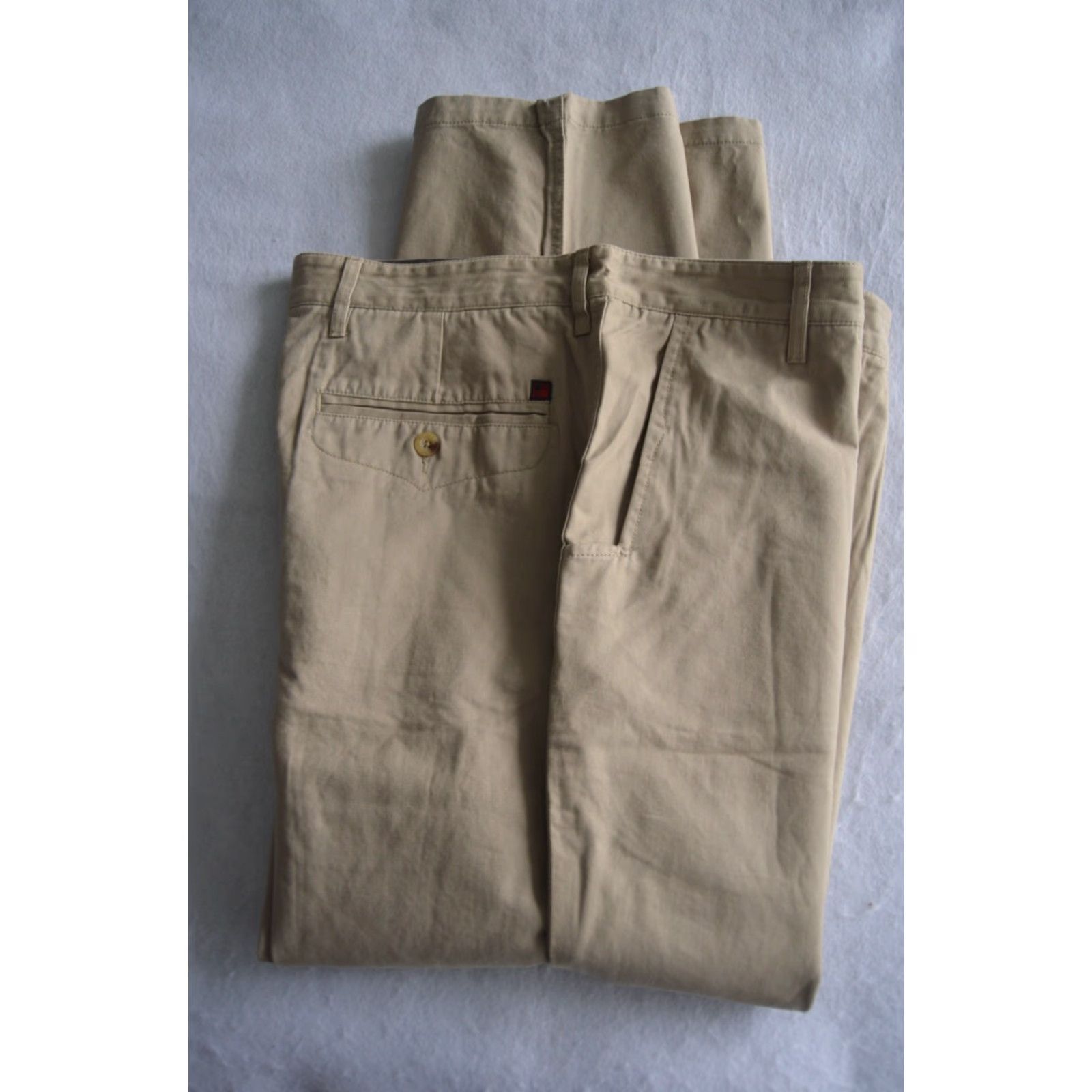 Vintage Woolrich Pants Chino Khaki Cotton Button Zip Regular 36x30 Beige Solid Men Waist 36 Inseam 30 Size US 36 / EU 52 - 3 Thumbnail