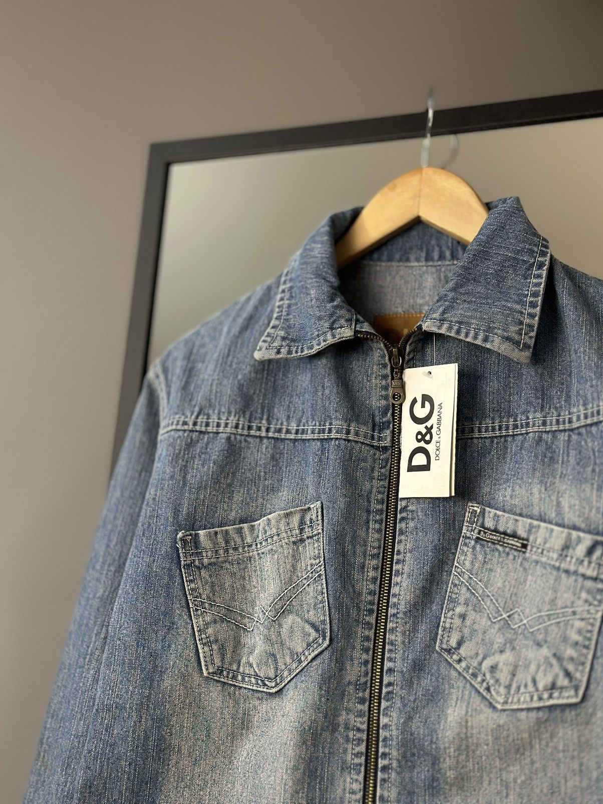 Dolce & Gabbana Vintage Dolce Gabbana Denim Jacket Leather Diesel style Punk Size US S / EU 44-46 / 1 - 8 Thumbnail