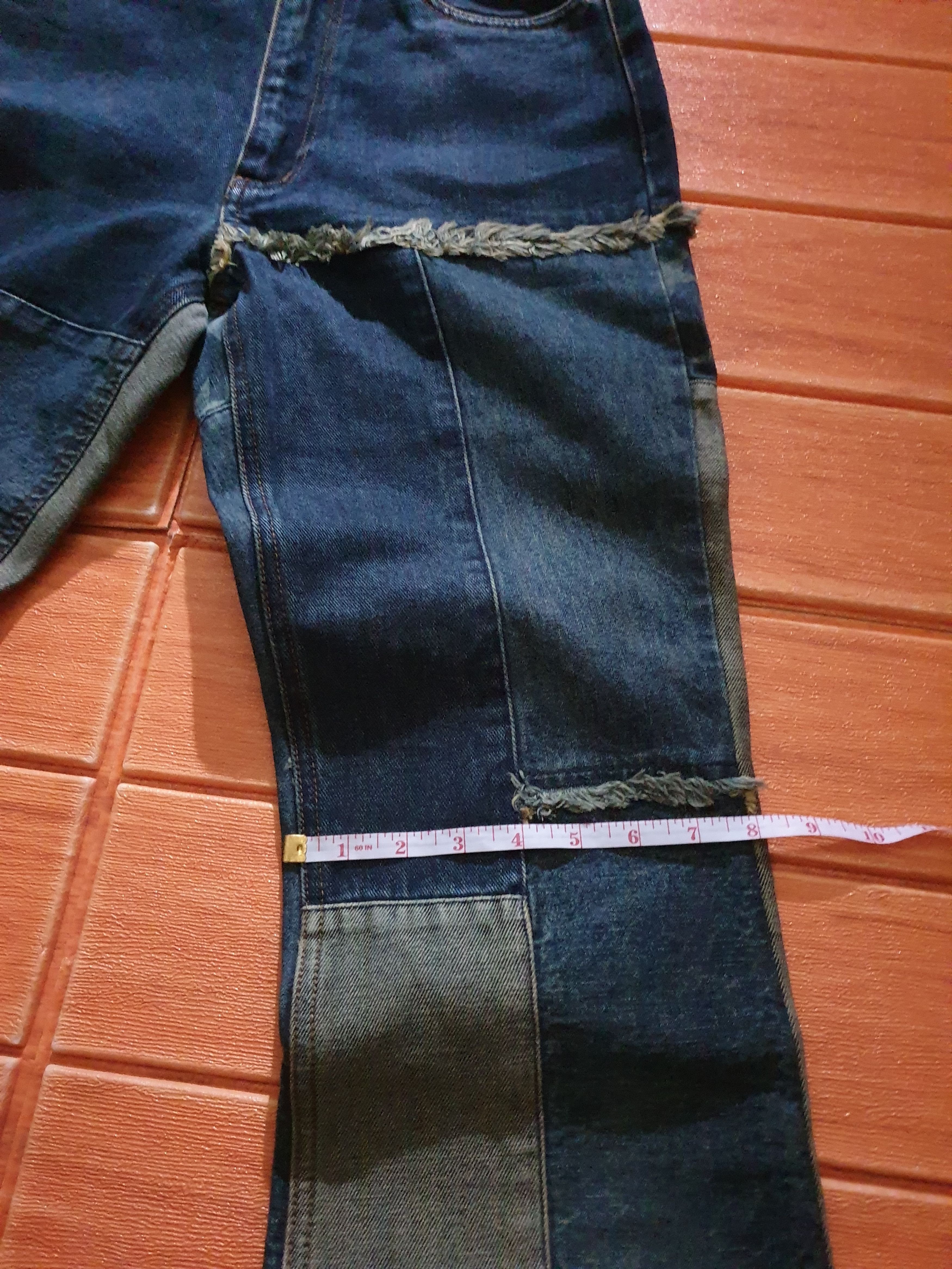If Six Was Nine 💥Cat patchwork denim Japanese style pant Size US 27 - 6 Thumbnail