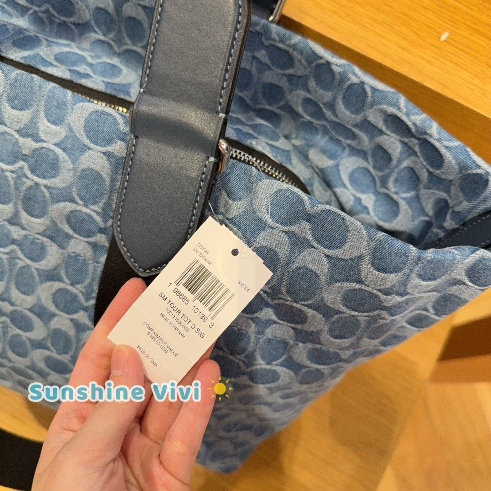 Coach NWT Coach MEN'S Small Tour Tote Bag CDF24 Silver/Denim Size ONE SIZE - 4 Thumbnail