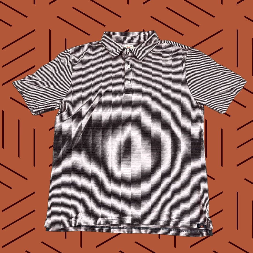 Faherty FAHERTY Polo Shirt Men L Pink Blue Striped Cotton Casual Preppy Short Sleeve Size US L / EU 52-54 / 3 - 1 Thumbnail