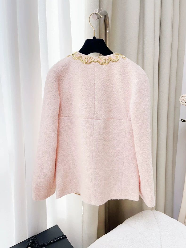 Chanel Chanel Pink and gold beaded embroidered coat Size XS / US 0-2 / IT 36-38 - 6 Thumbnail
