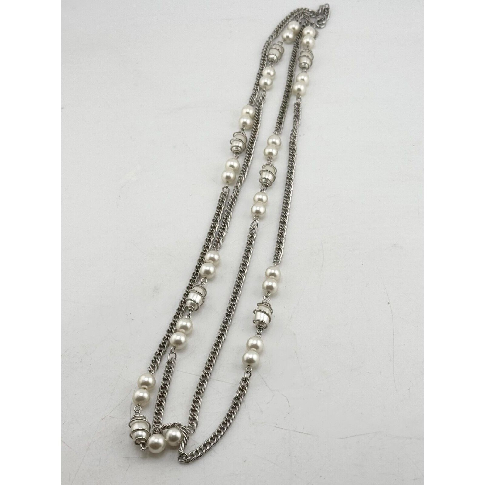 Vintage Vintage Sarah Coventry silver tone wire wrapped faux pearl n Size ONE SIZE - 5 Thumbnail